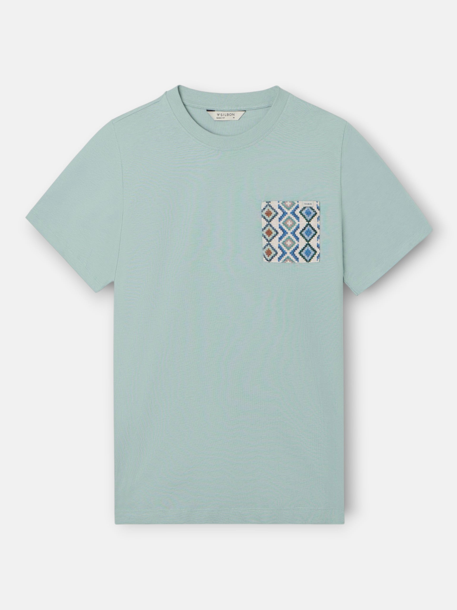 Camiseta bolsillo etnico verde