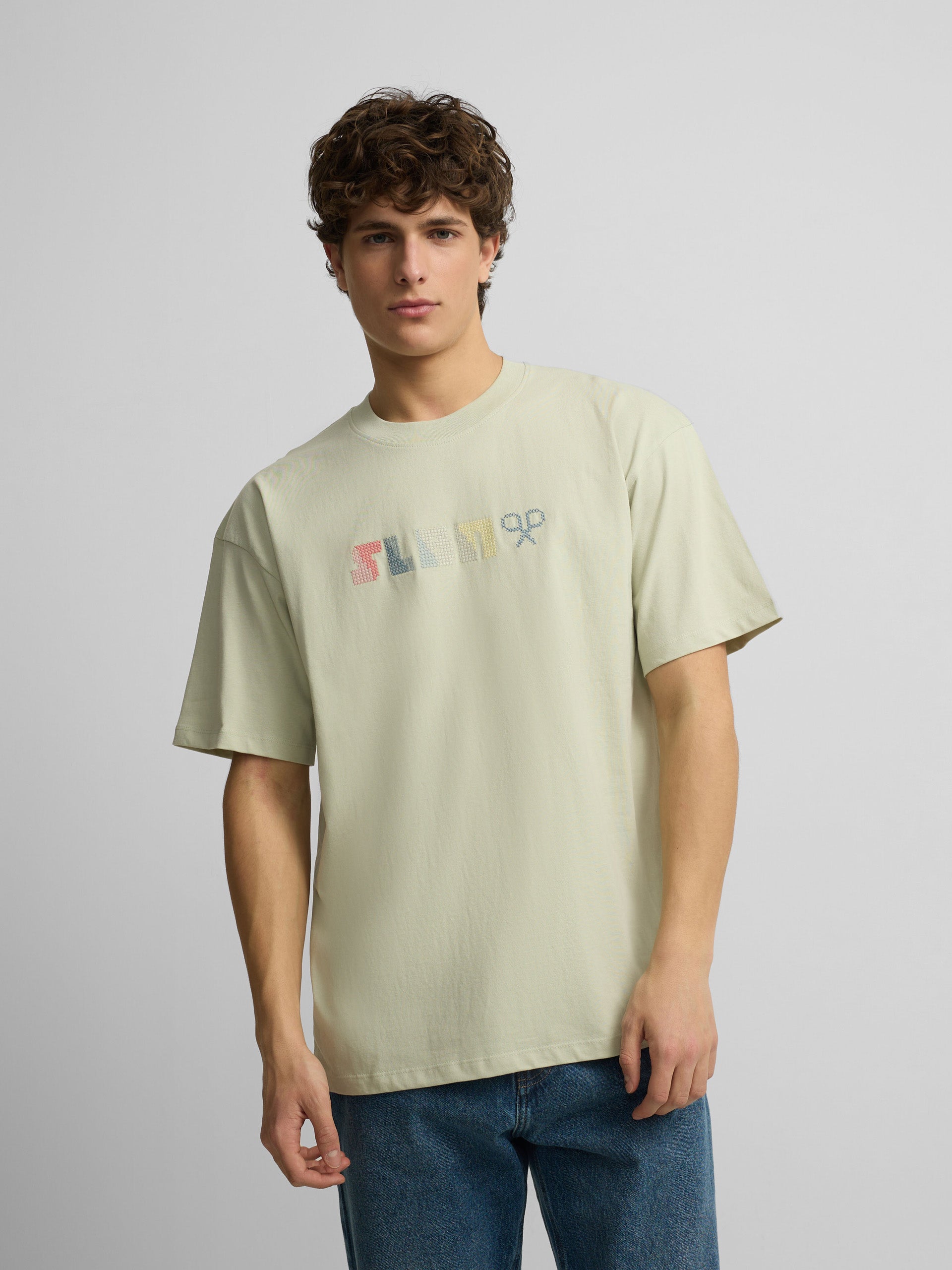 Relaxed fit t-shirt SLBN cross light green