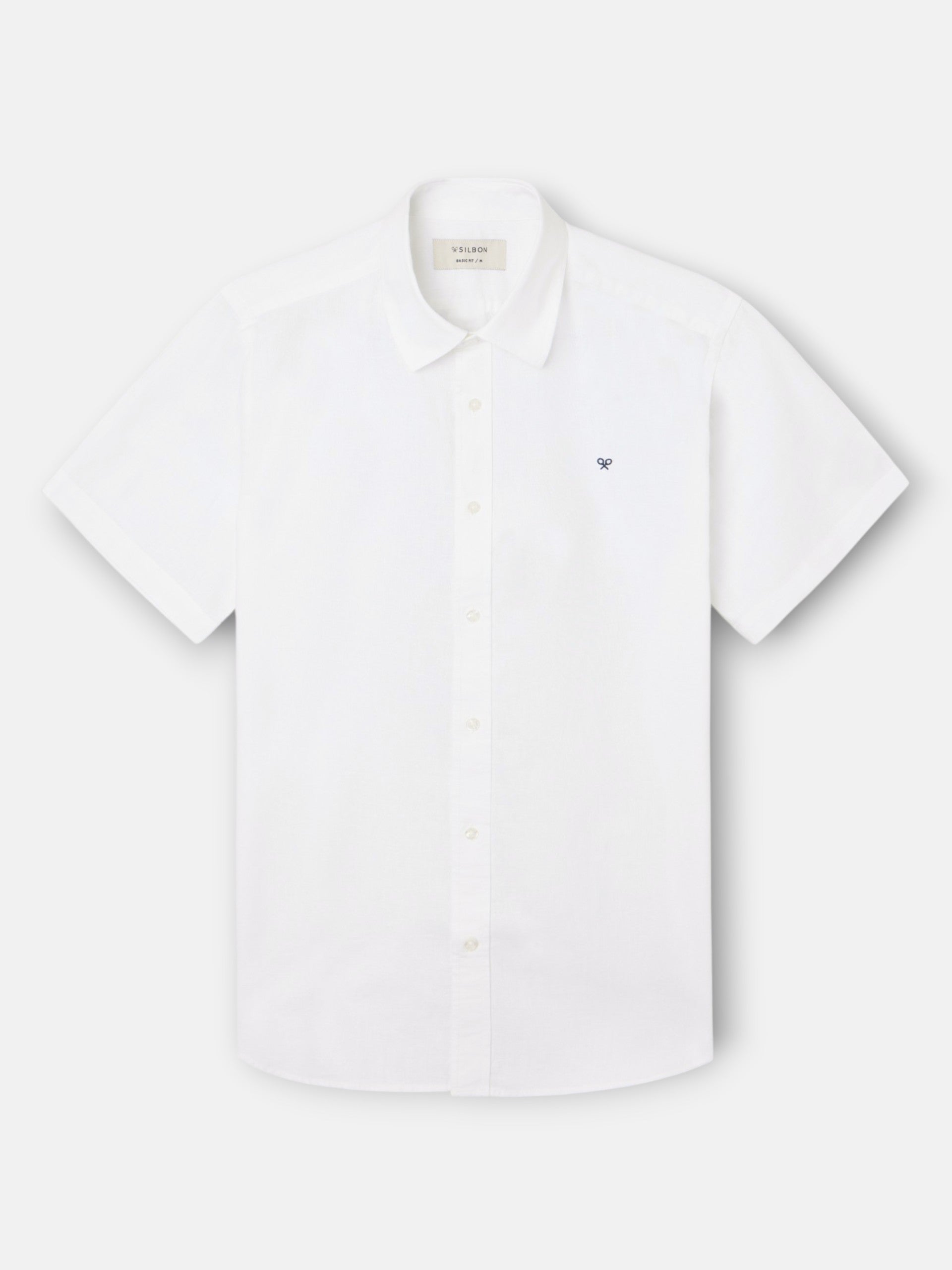 Camisa manga corta lino blanca