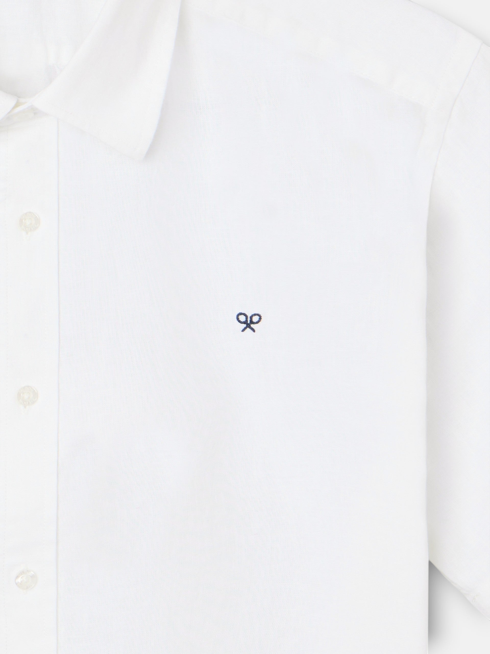 Camisa manga corta lino blanca