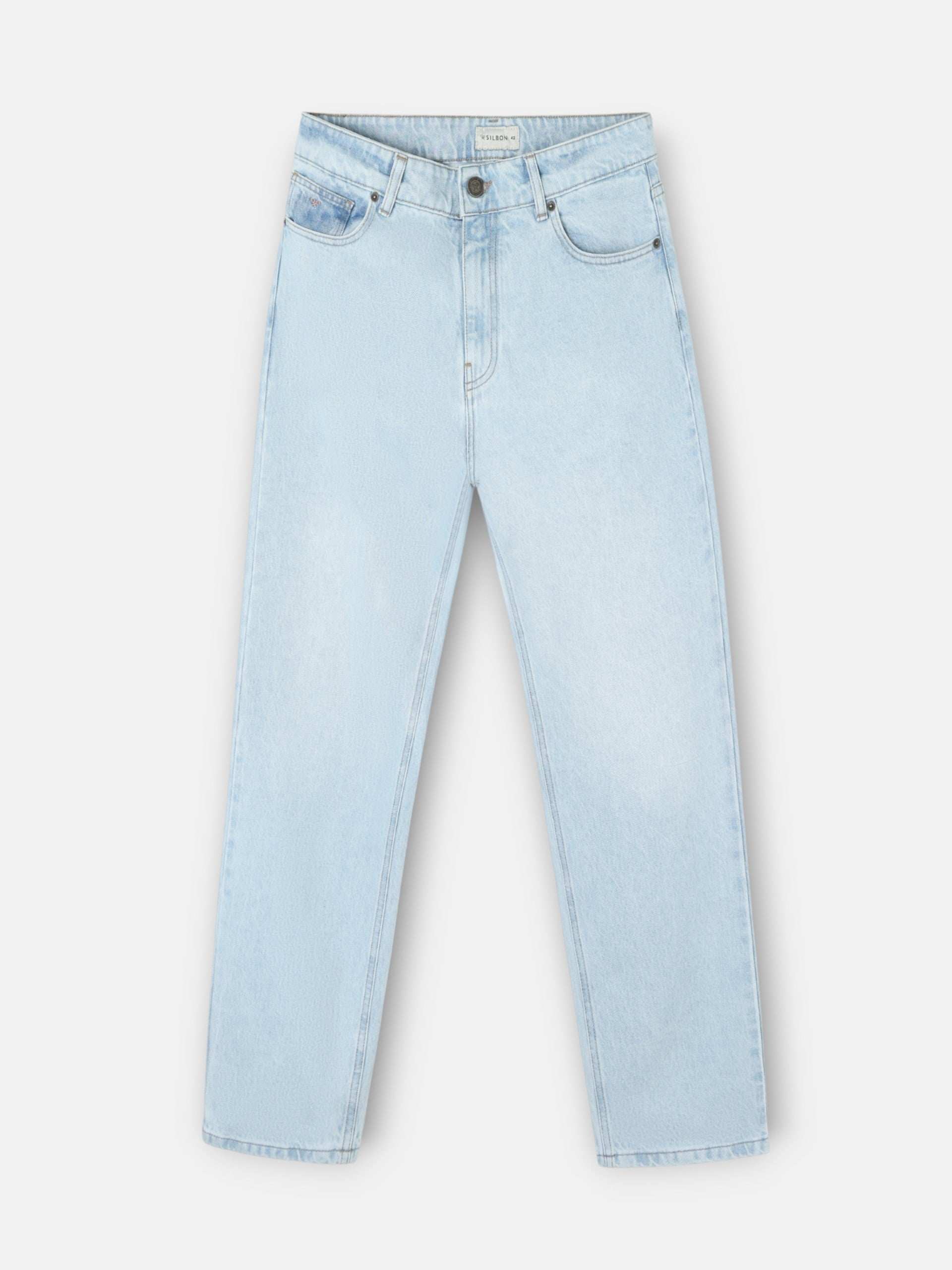 Pantalon sport denim tapered azul claro