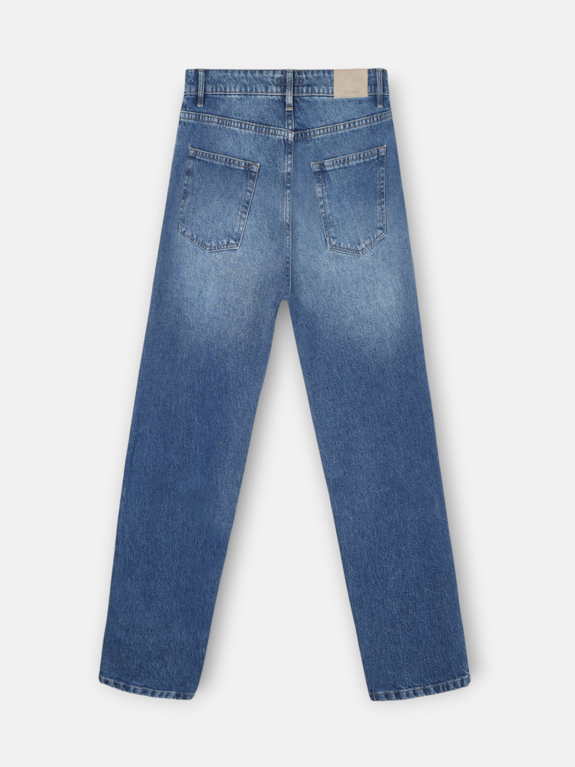 Dark blue tapered denim sport trousers