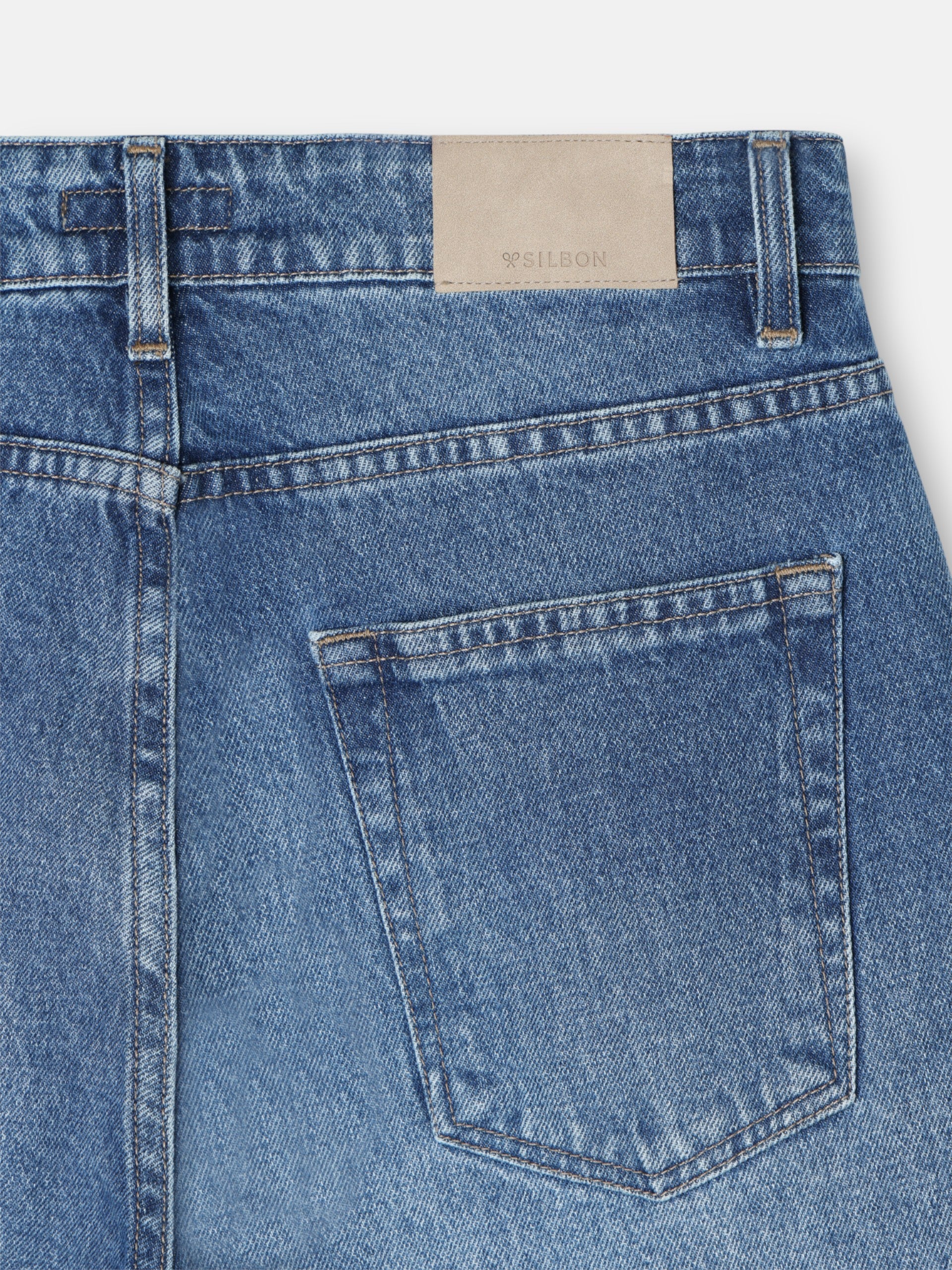 Dark blue tapered denim sport trousers