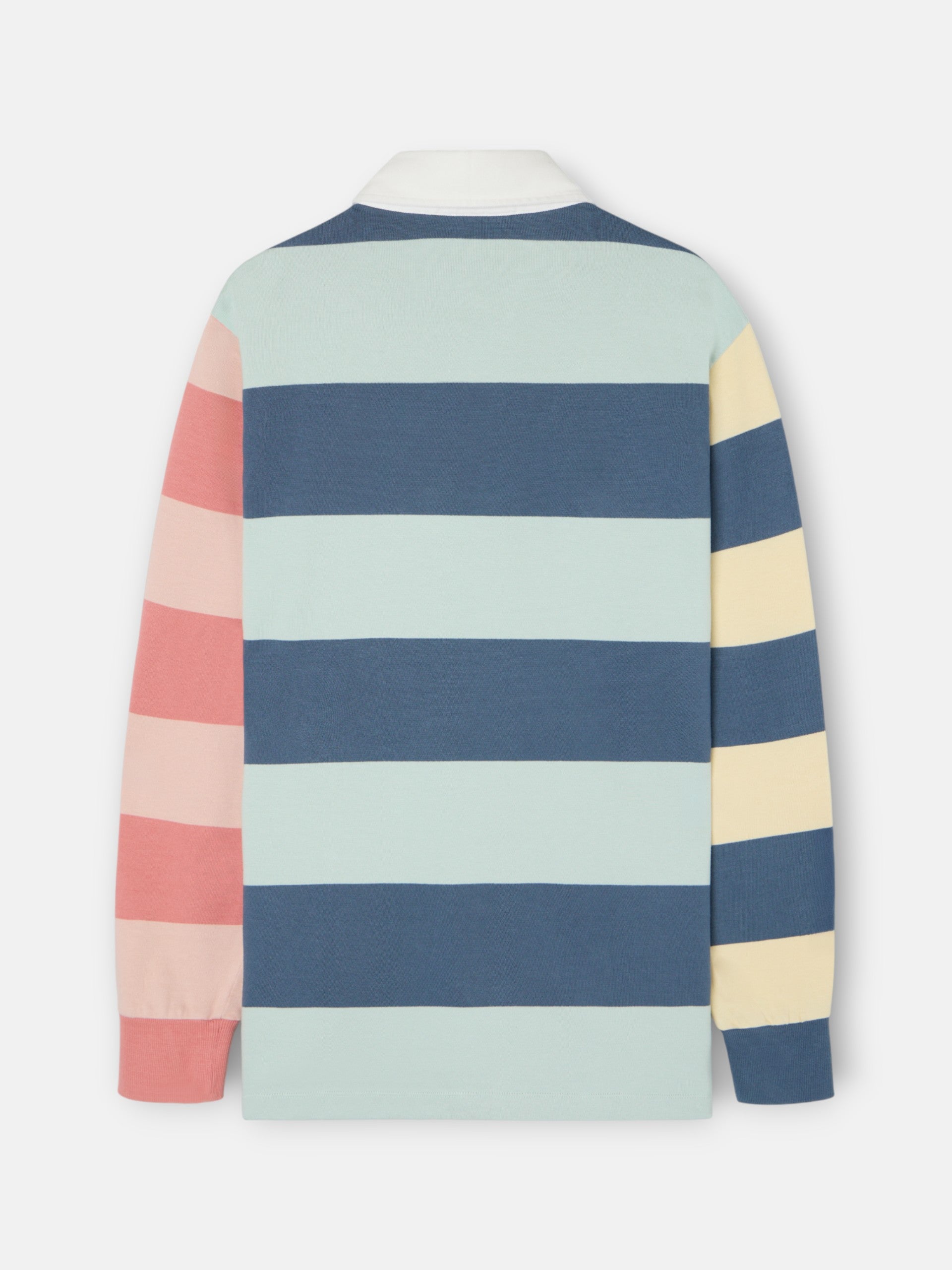 Polo de manga comprida às riscas multicolor