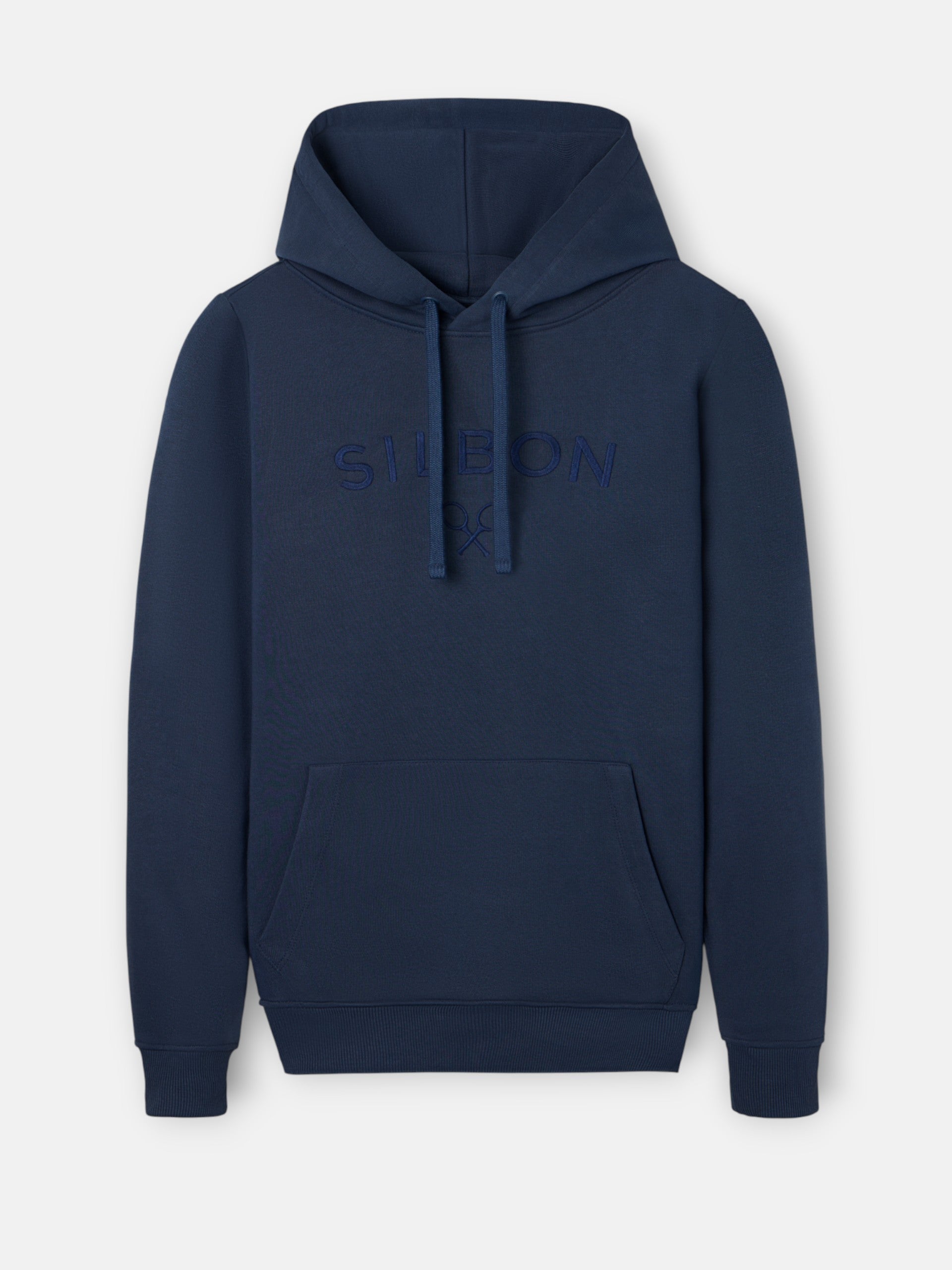 Silbon navy blue half racket hoodie