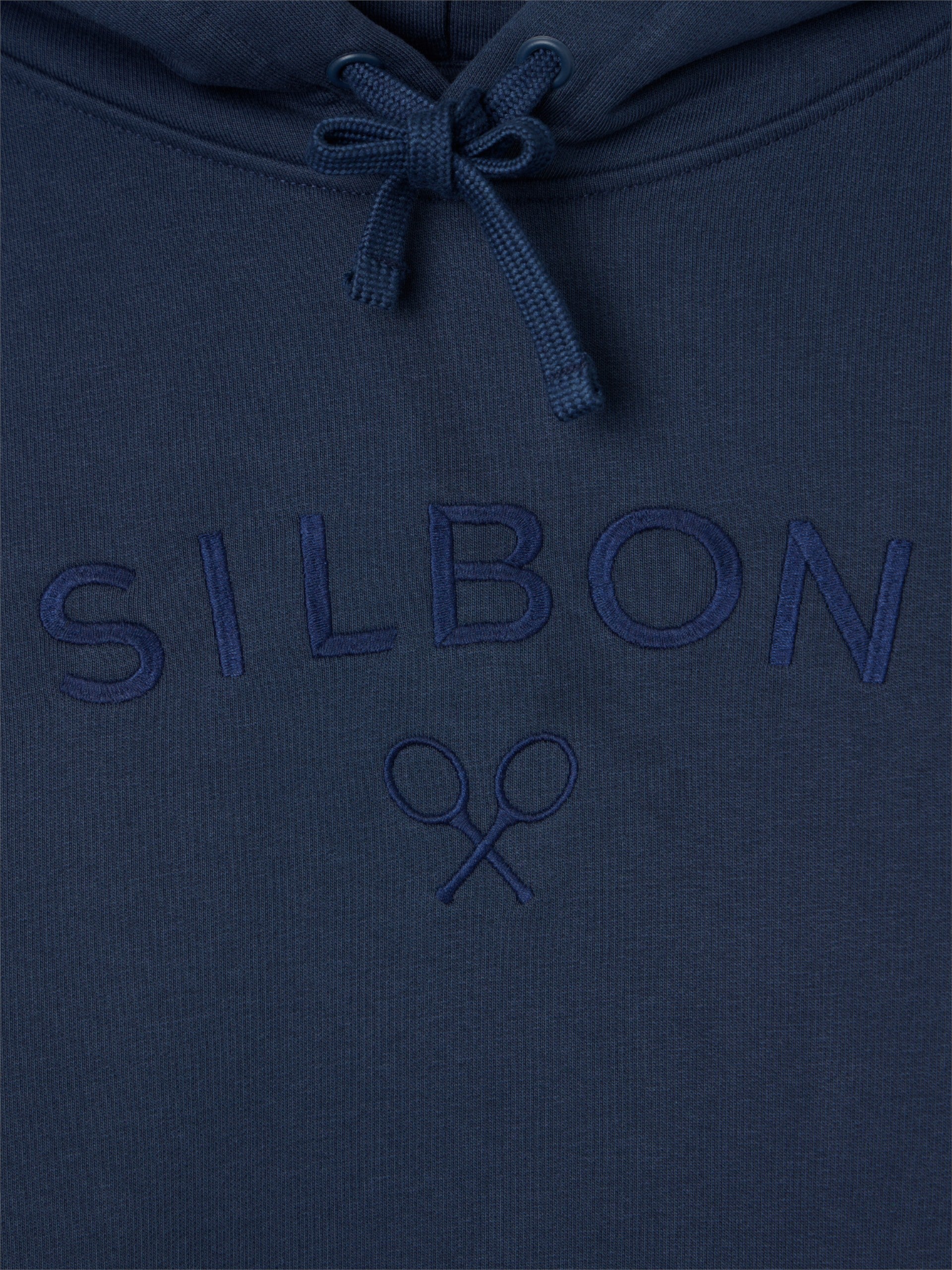 Silbon navy blue half racket hoodie