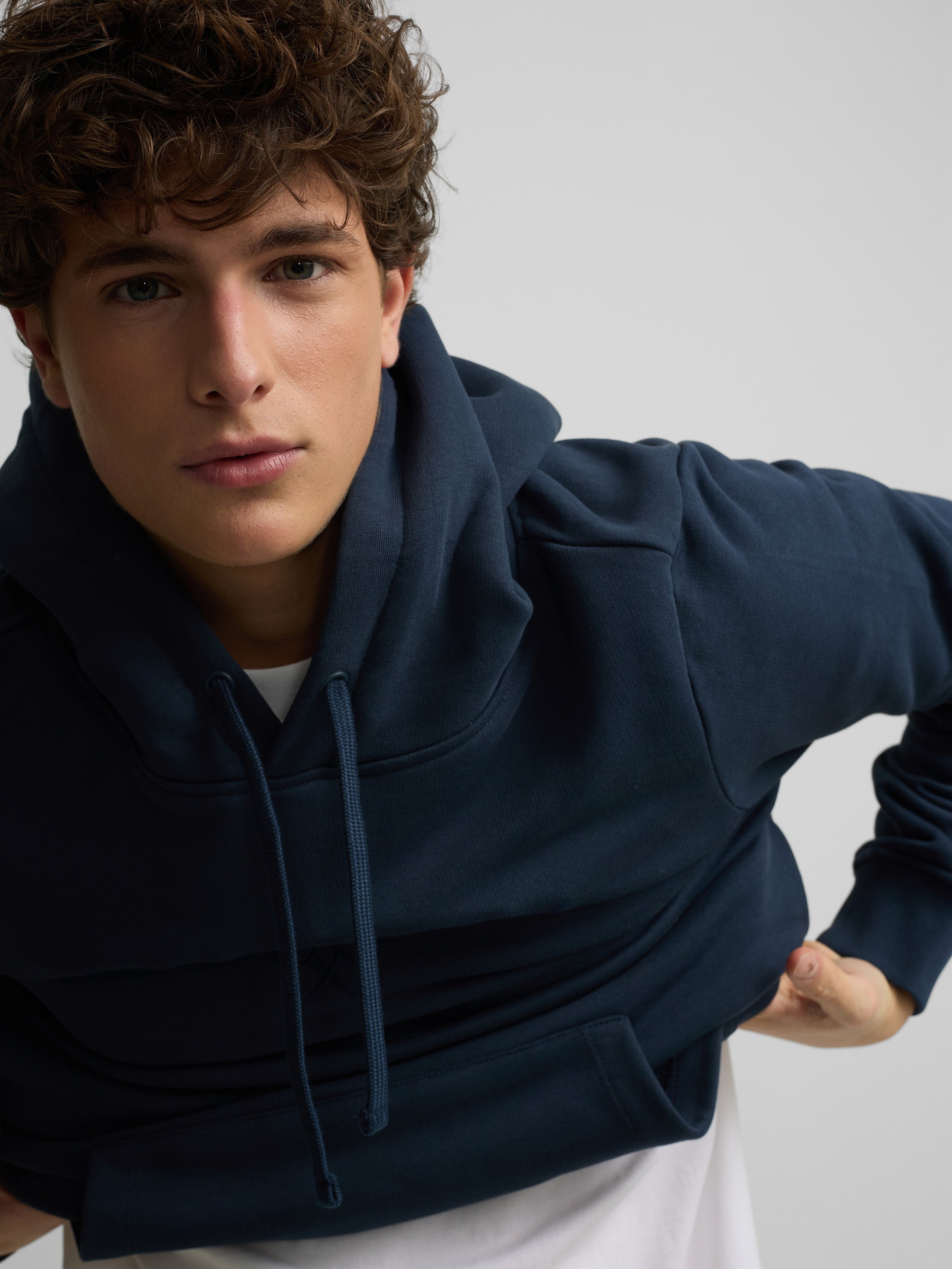 Silbon navy blue half racket hoodie