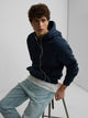 Silbon navy blue half racket hoodie