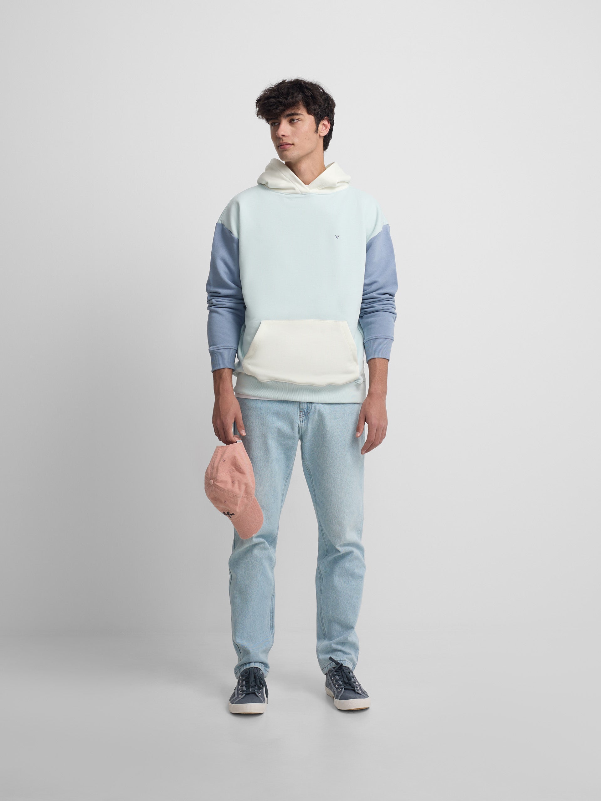 Sweat à capuche multicolore aigue-marine