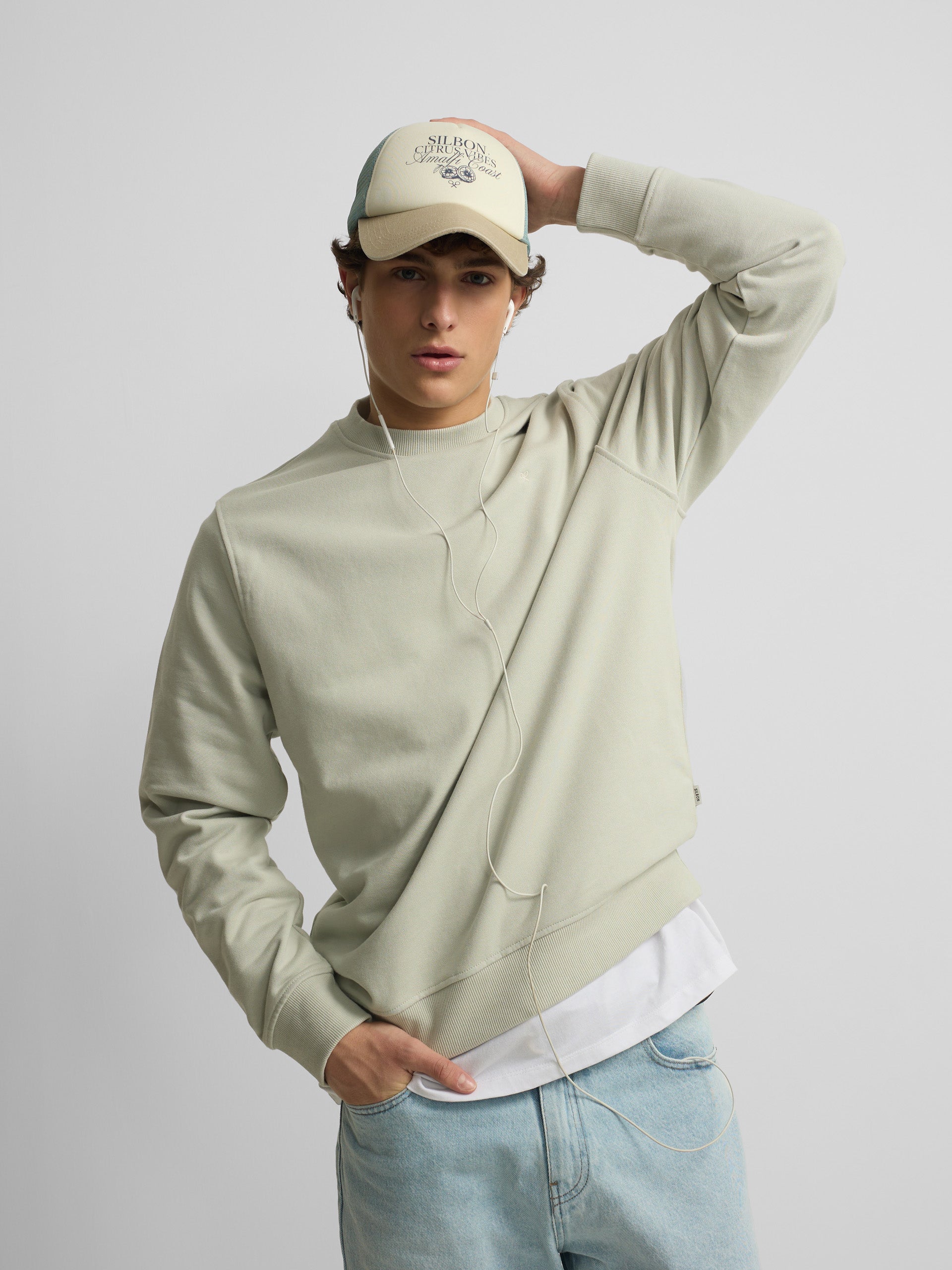 Silbon summer light green sweatshirt