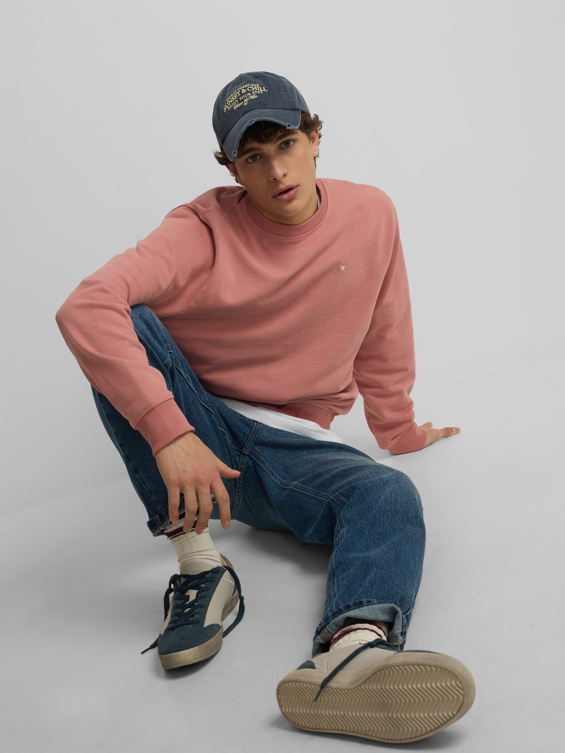 Silbon summer coral sweatshirt