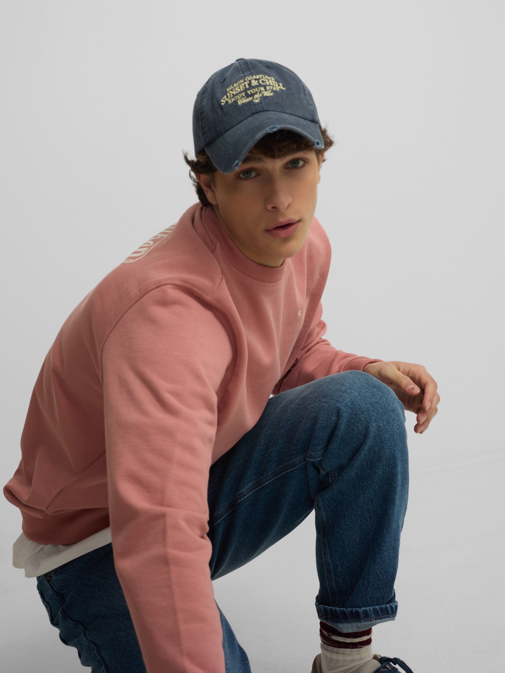 Silbon summer coral sweatshirt