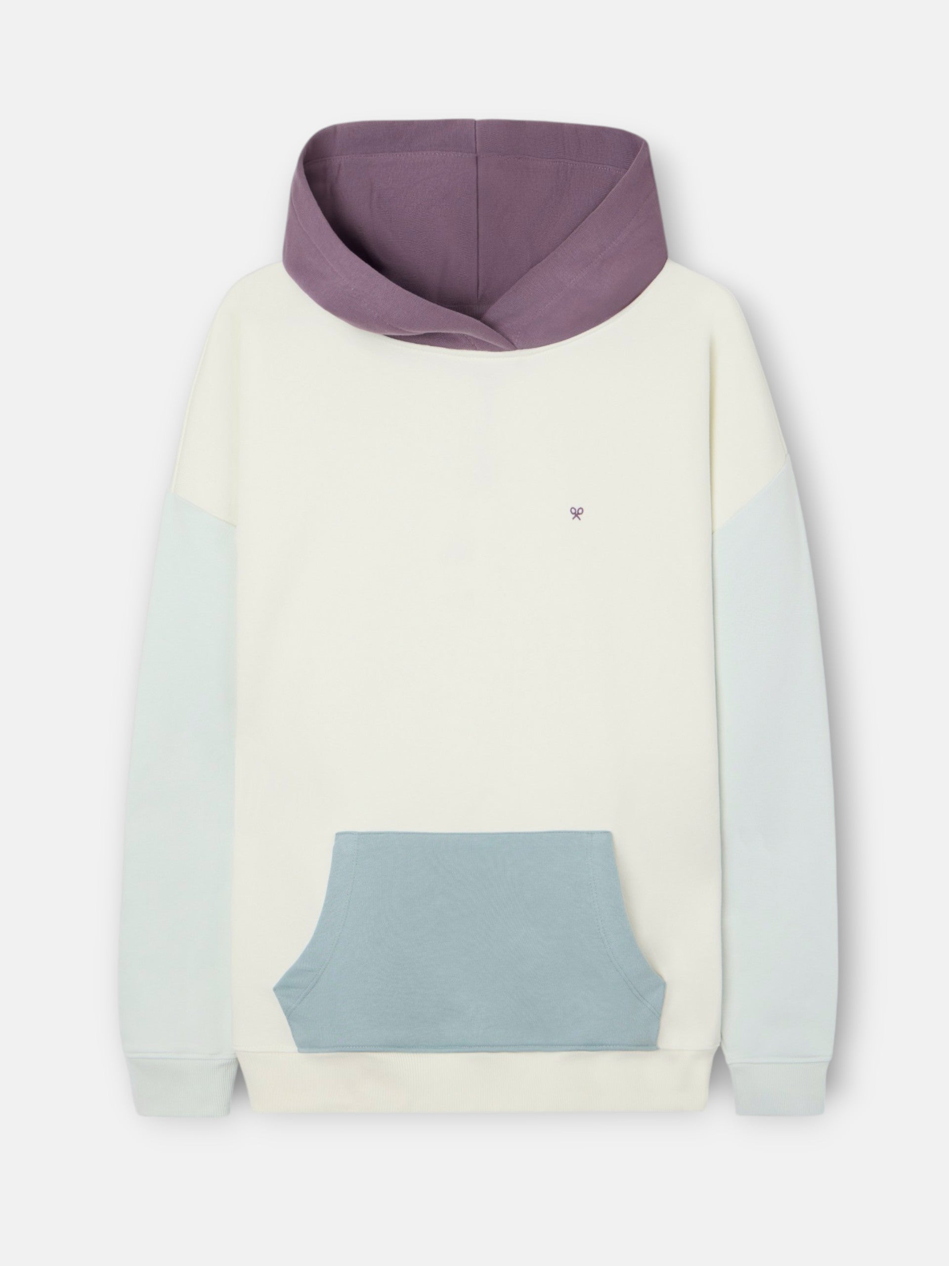 Multicolor cream hooded sweatshirt