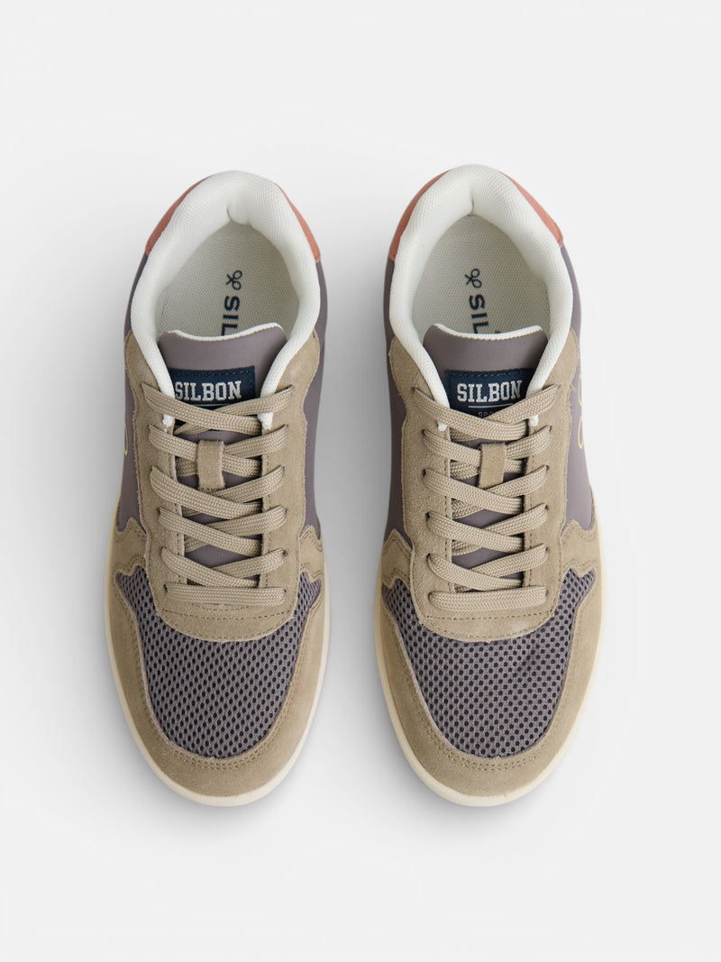 Baskets bicolores vert gris