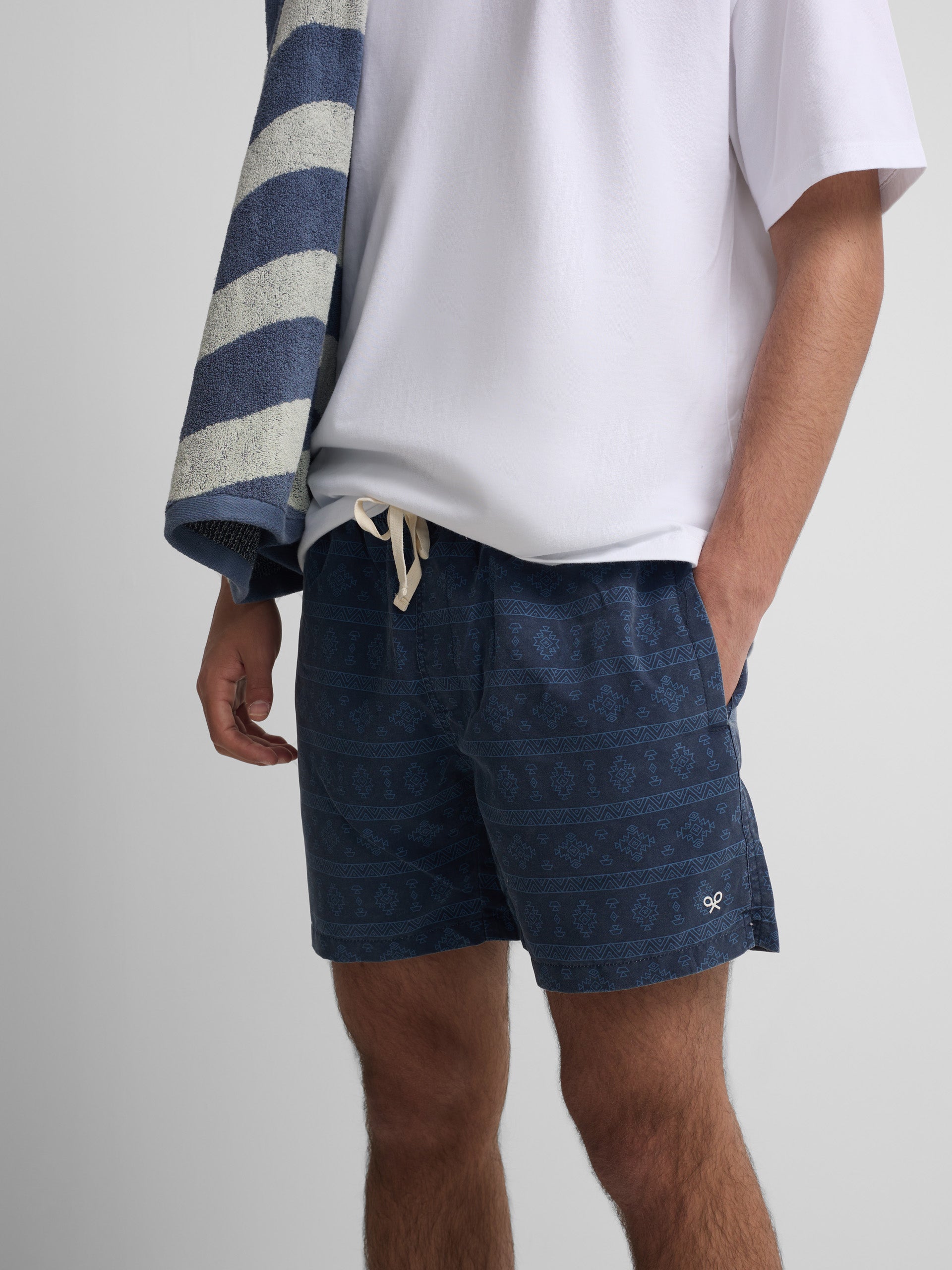 Ethnic washed navy blue swimsuit