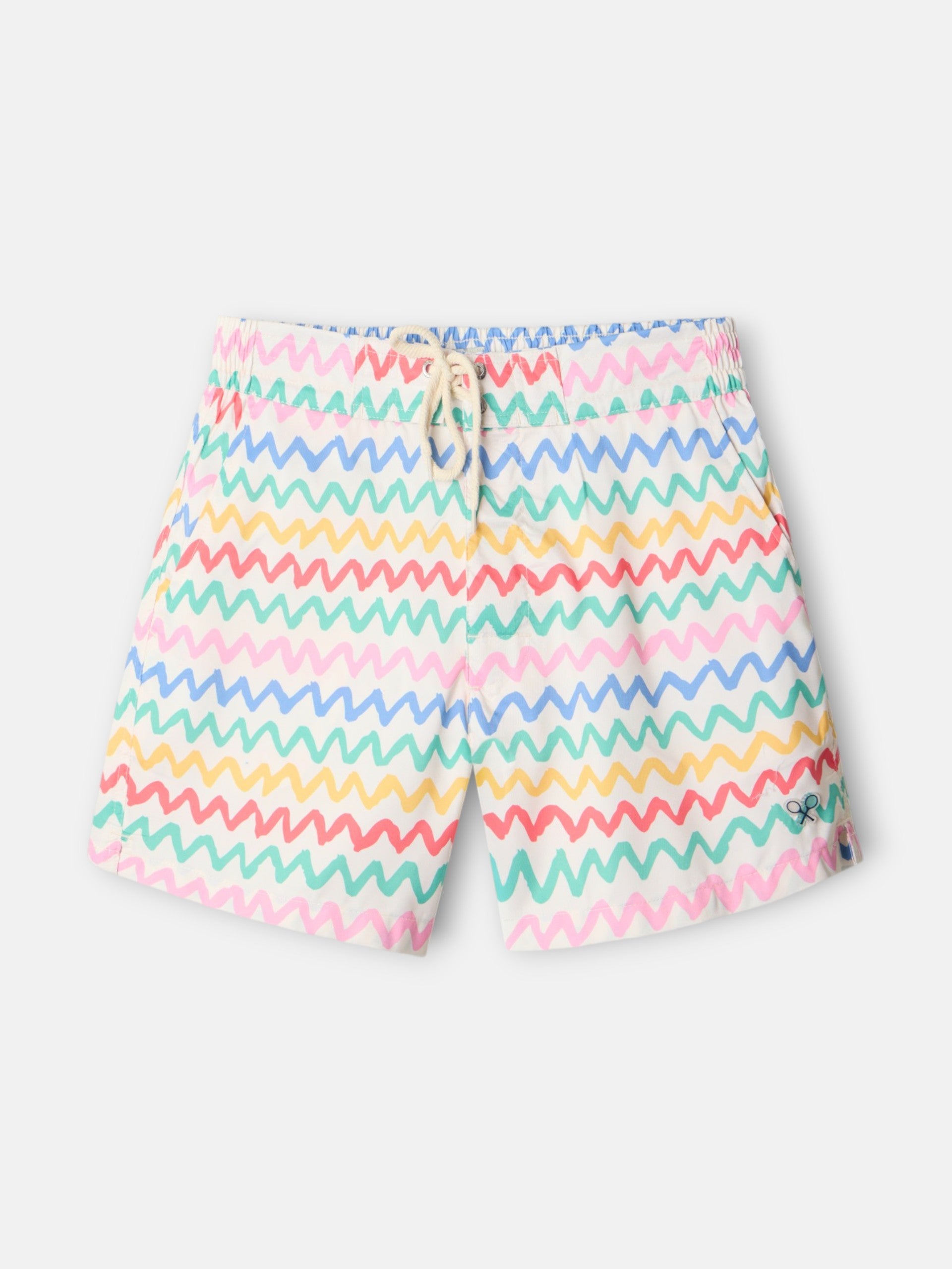 Maillot de bain zigzag multicolore crème
