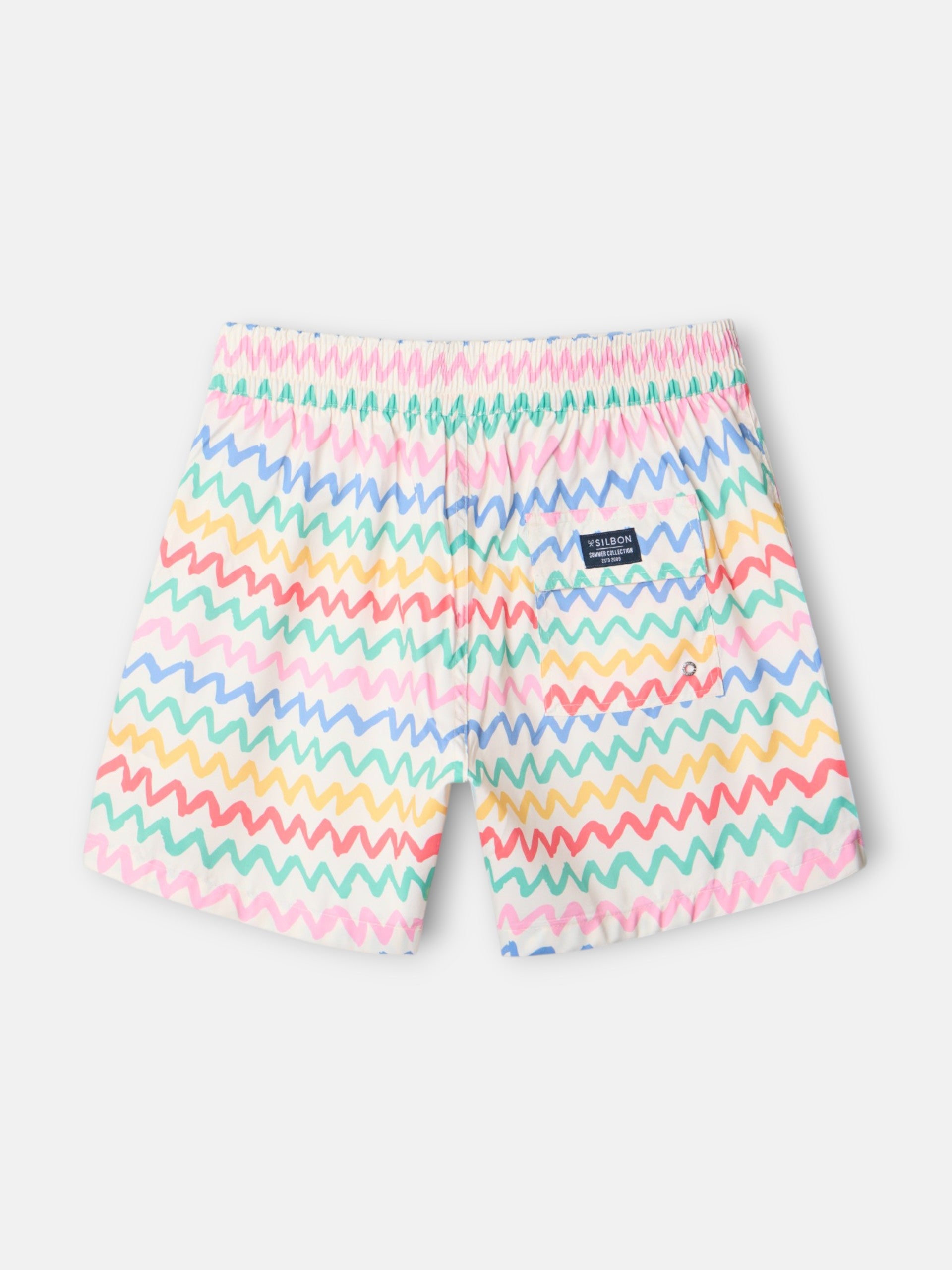 Maillot de bain zigzag multicolore crème