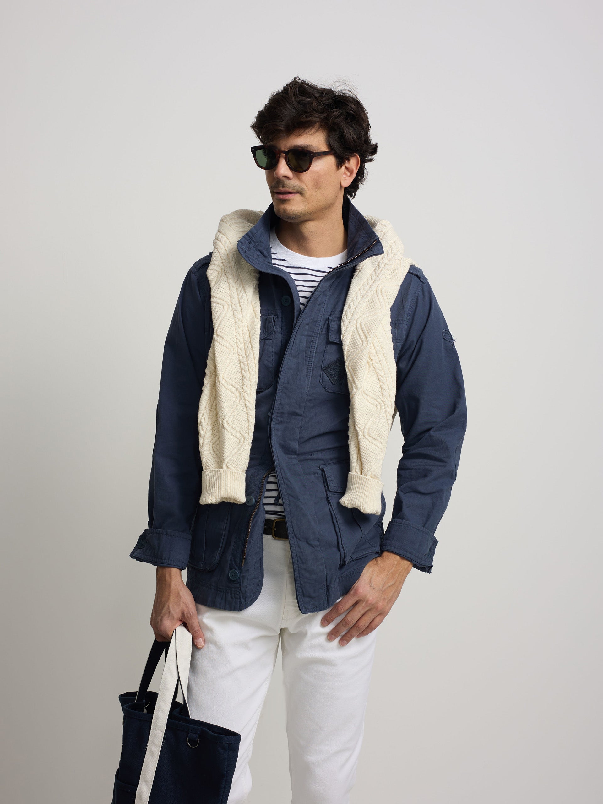 Parka bleu marine à écussons