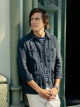 Blue linen overshirt