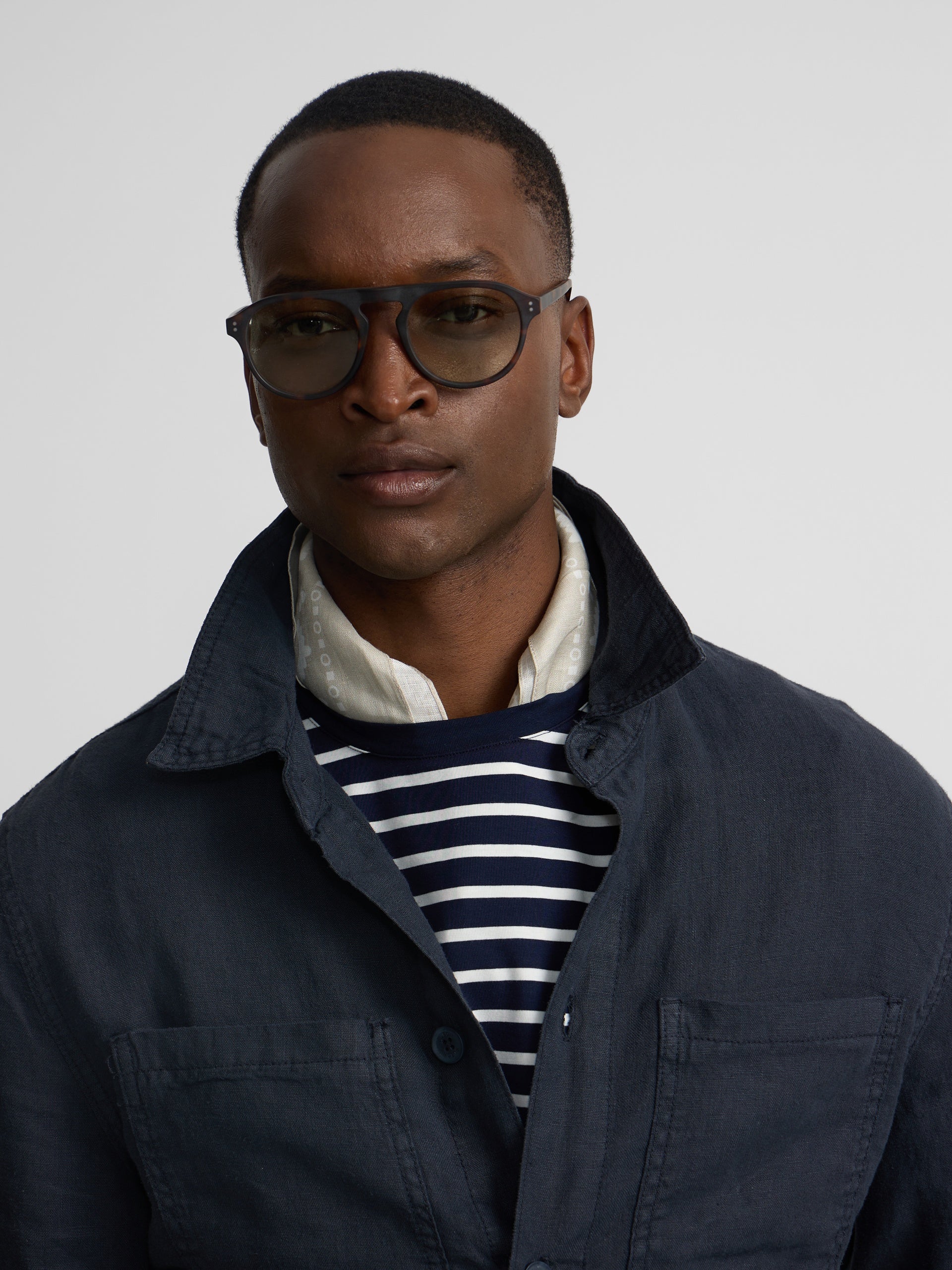 Sobrecamisa lino azul