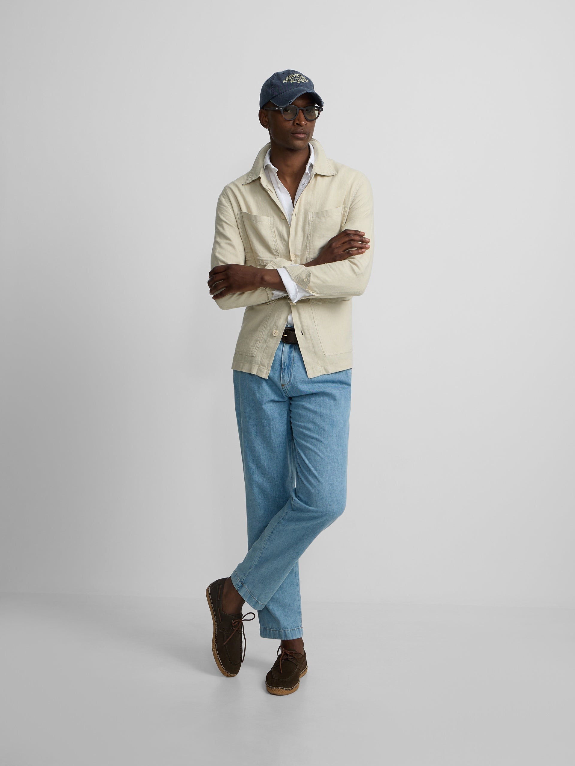 Medium beige linen overshirt