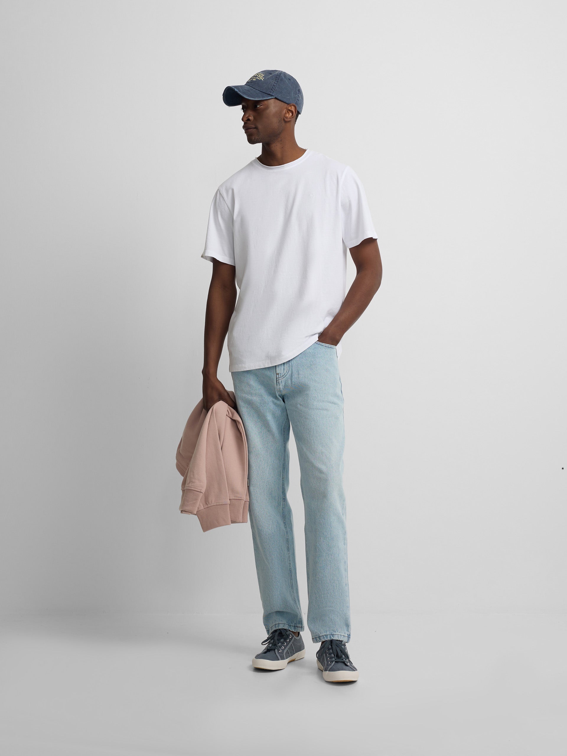 White roll-neck t-shirt