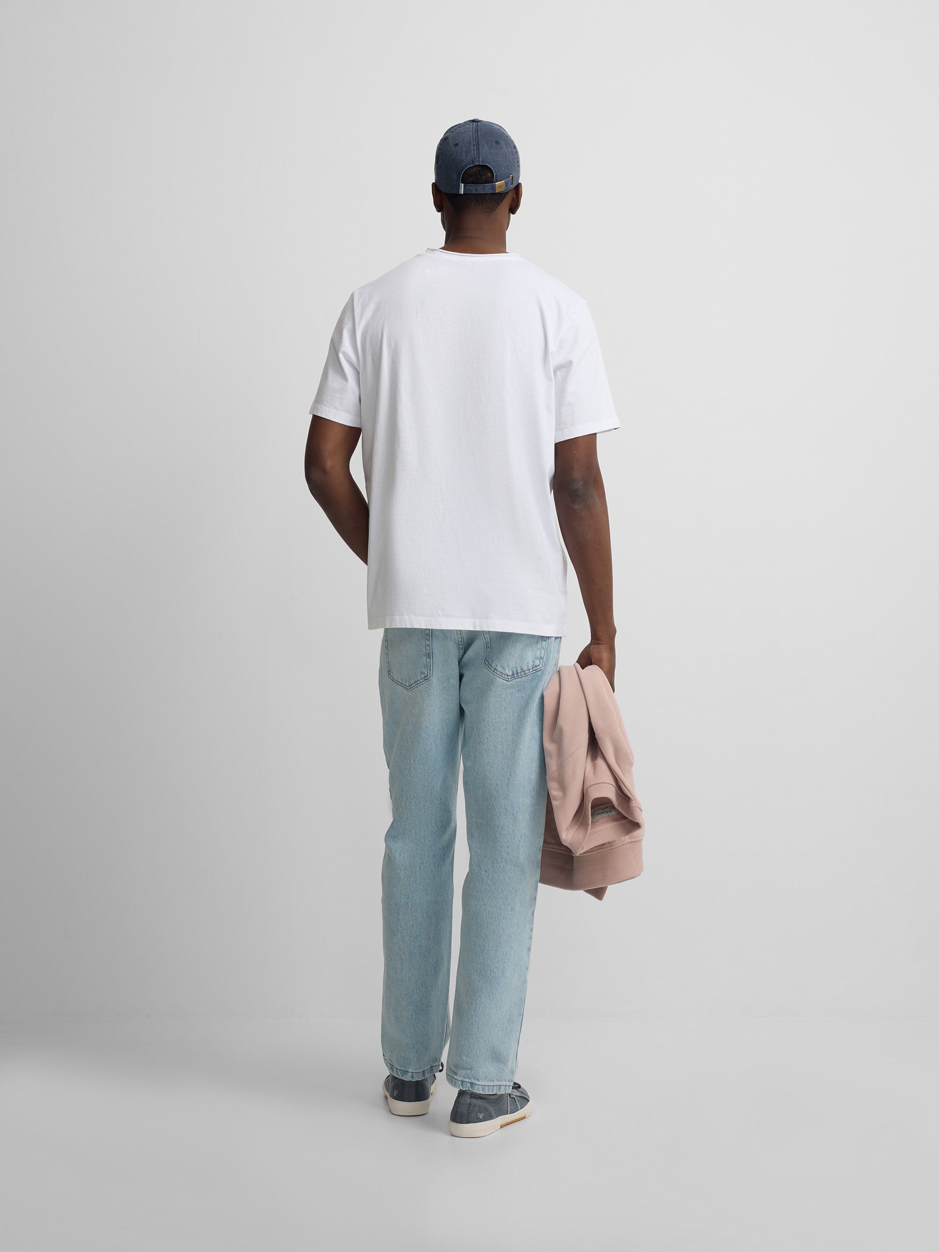 White roll-neck t-shirt