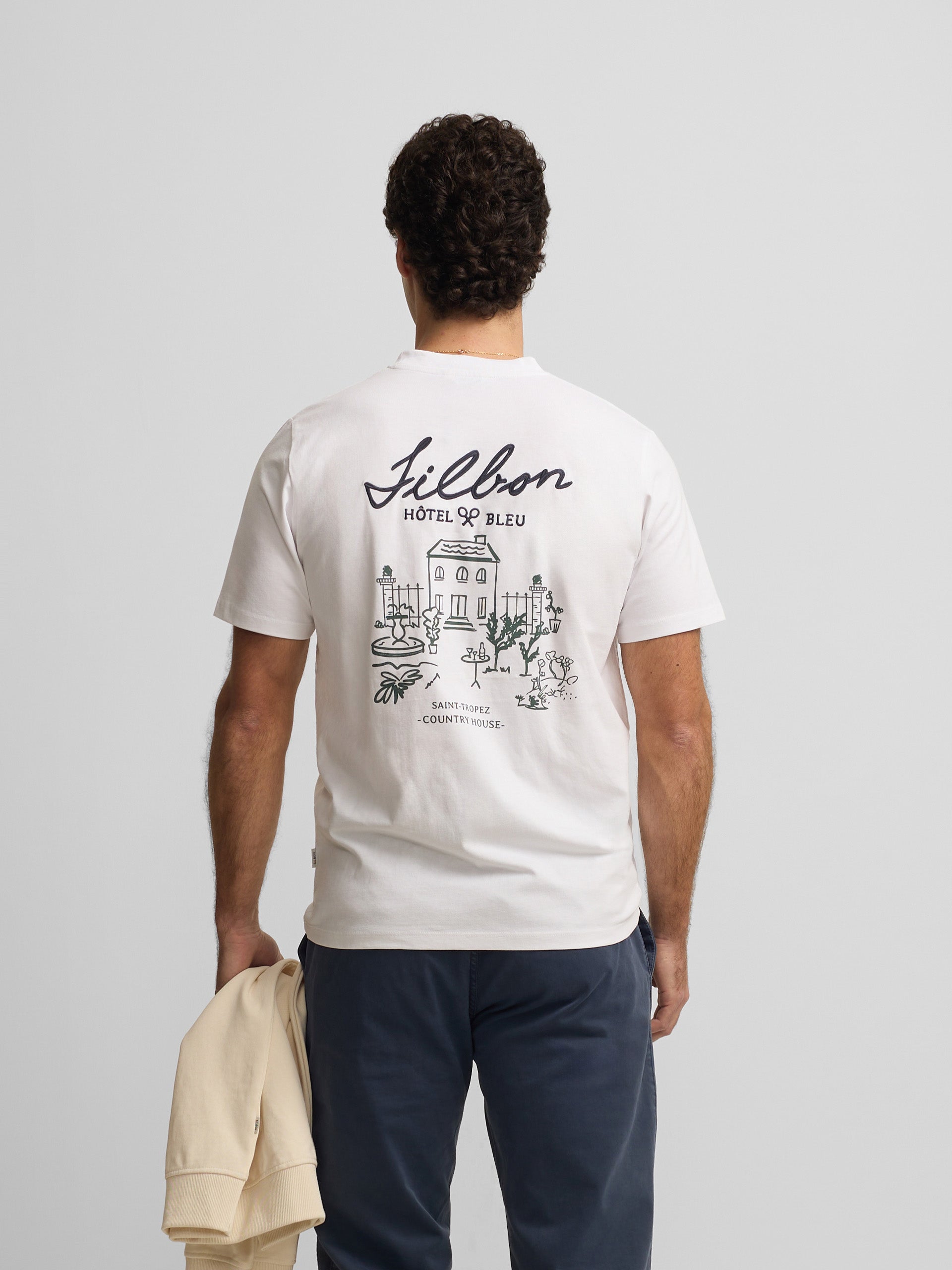 Camiseta hotel bleu blanca