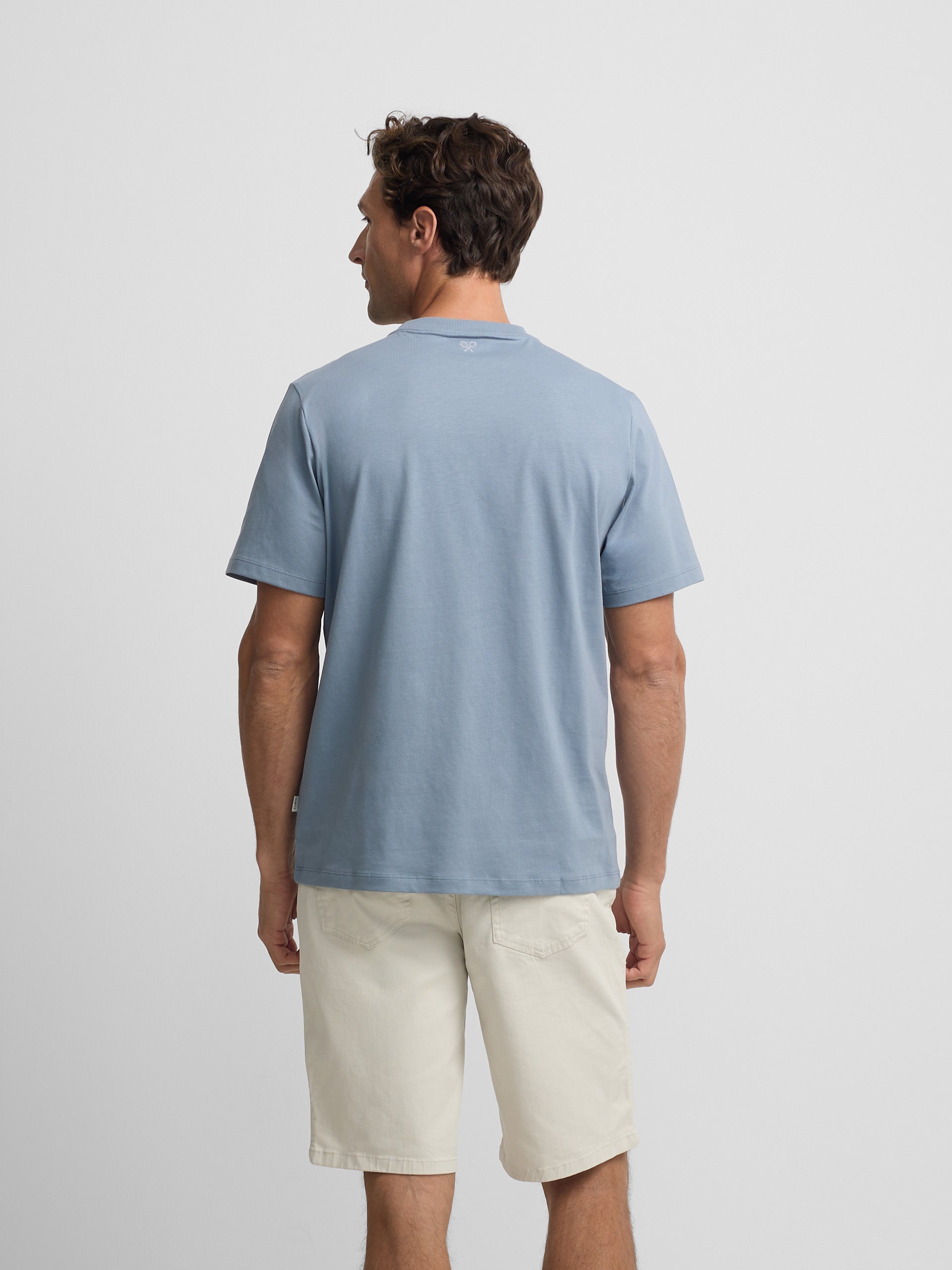 T-shirt Silbon flock bleu indigo