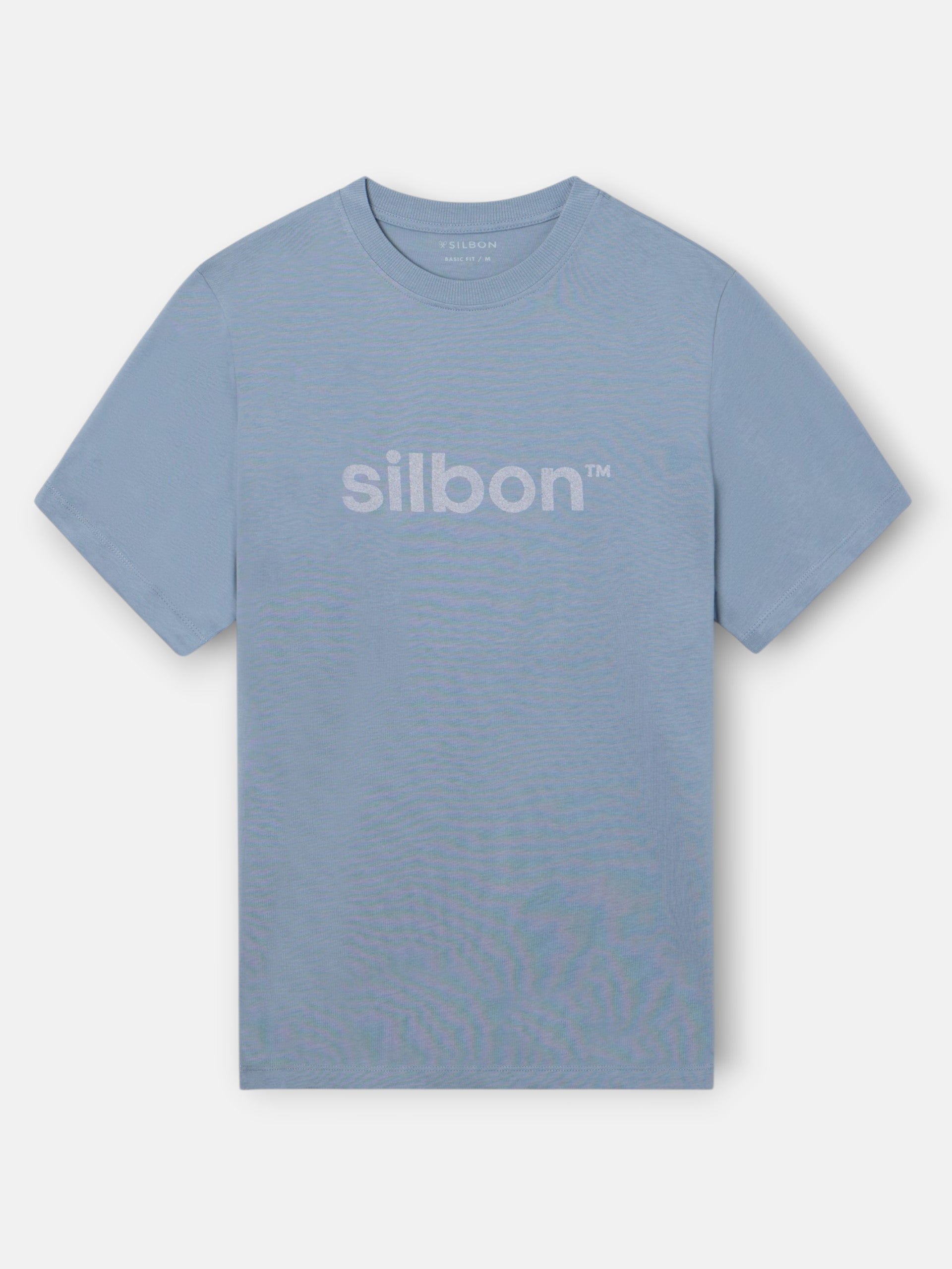 T-shirt Silbon flock bleu indigo
