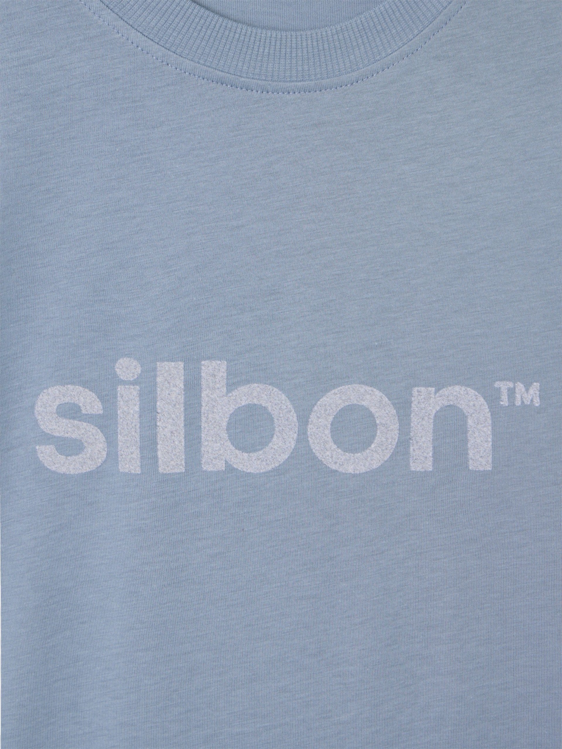 T-shirt Silbon flock bleu indigo