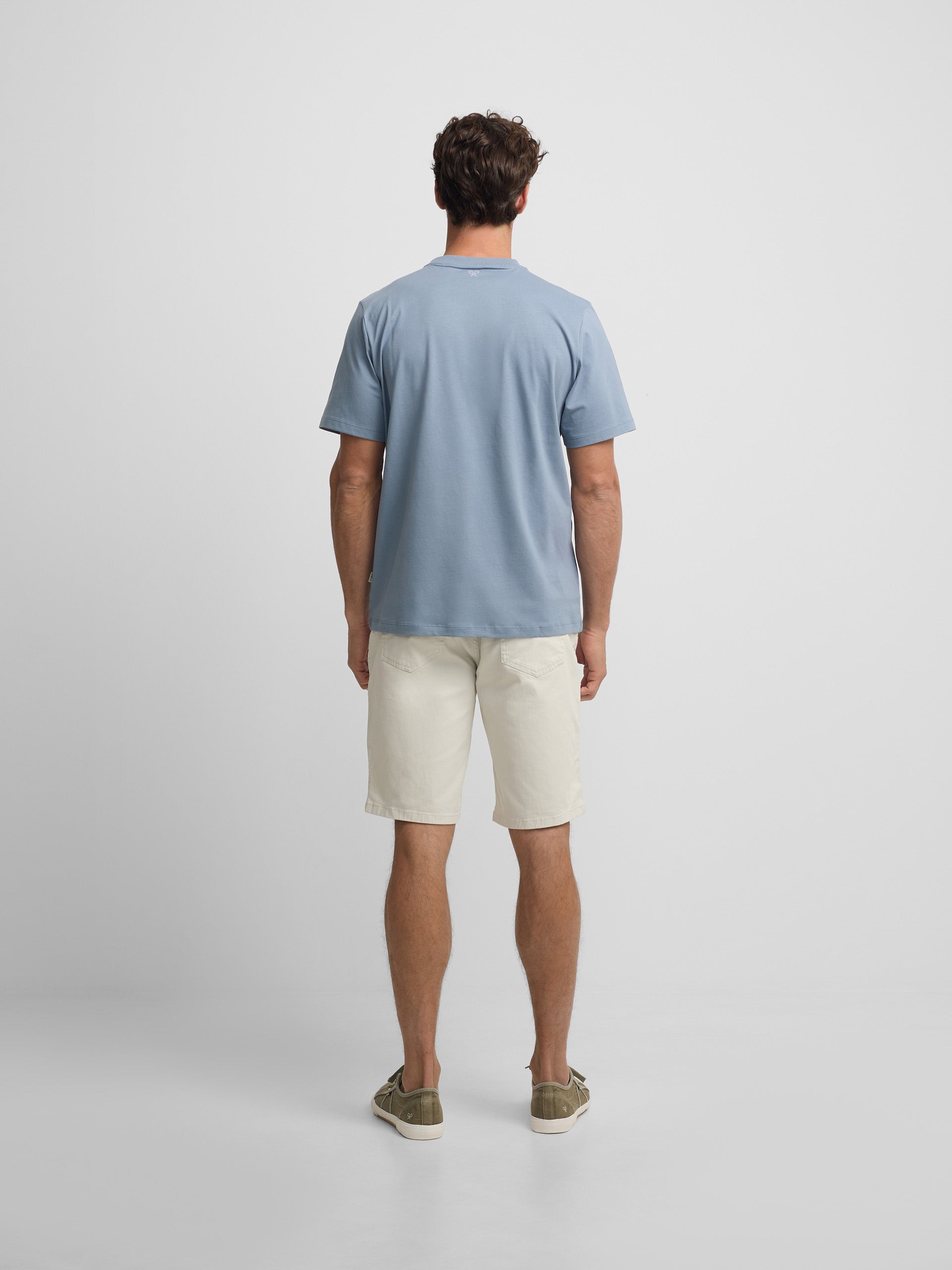 T-shirt Silbon flock bleu indigo