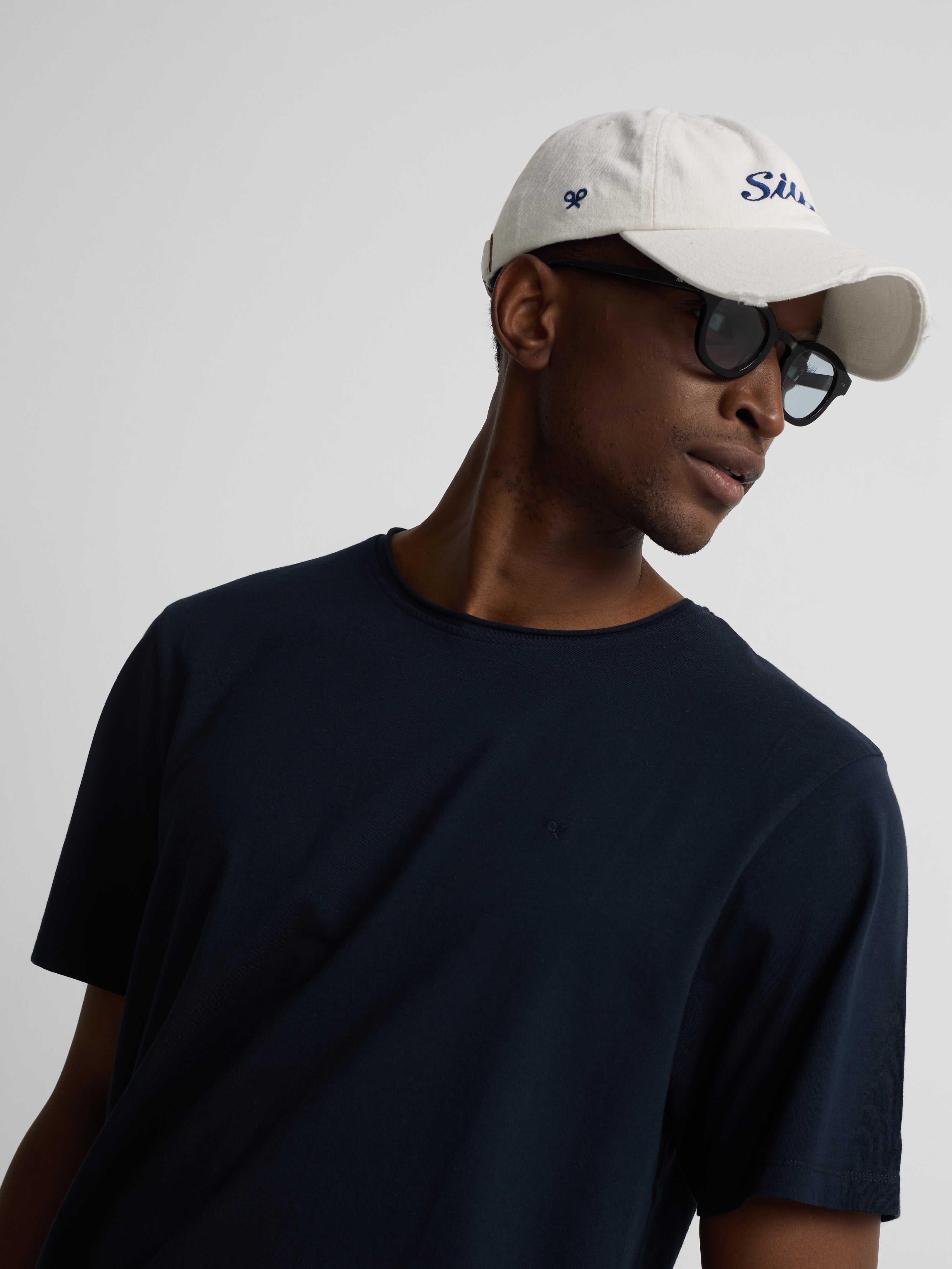 Navy blue turtleneck t-shirt