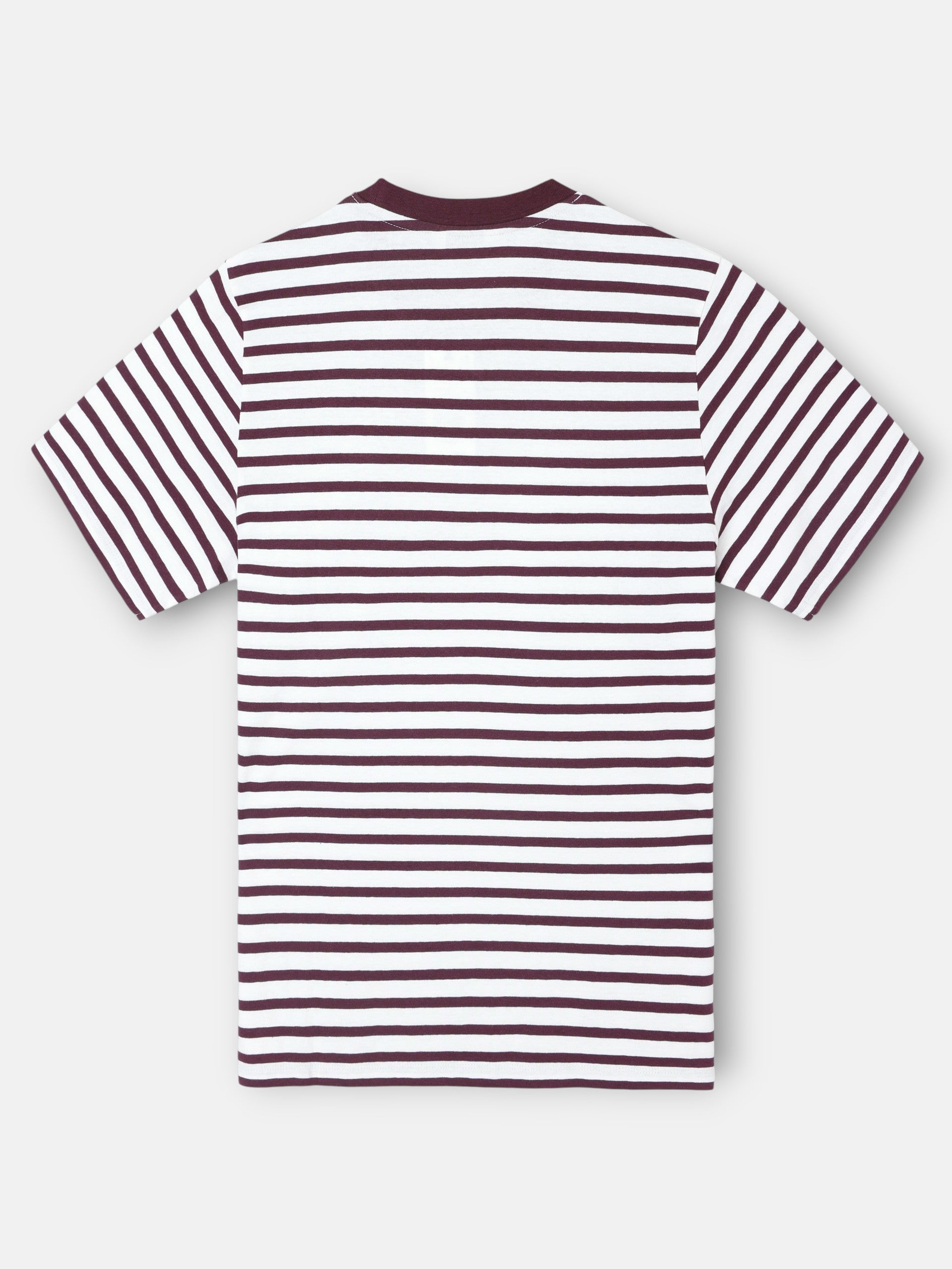 T-shirt rustique à rayures bordeaux