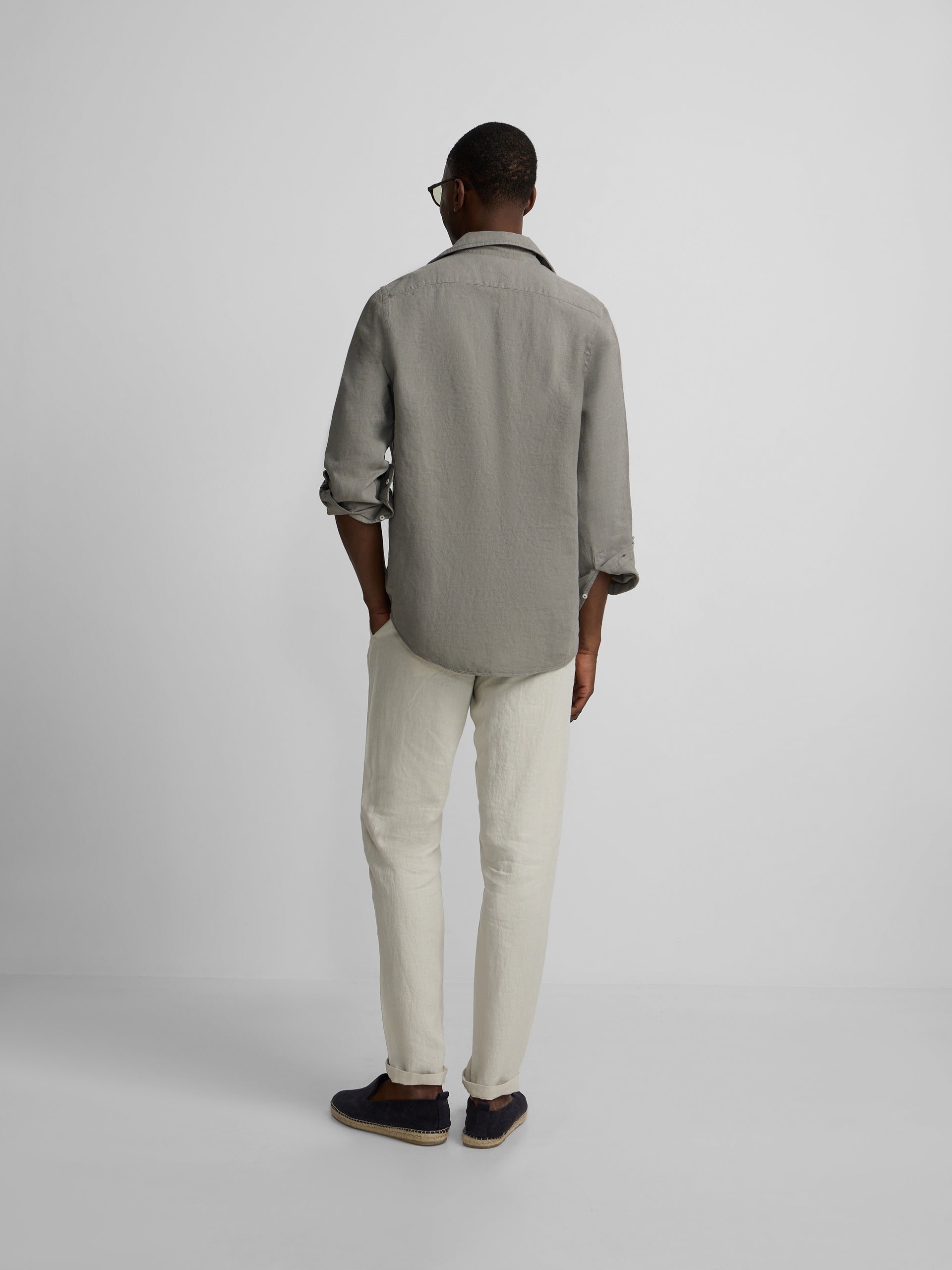 Polera lino lisa verde