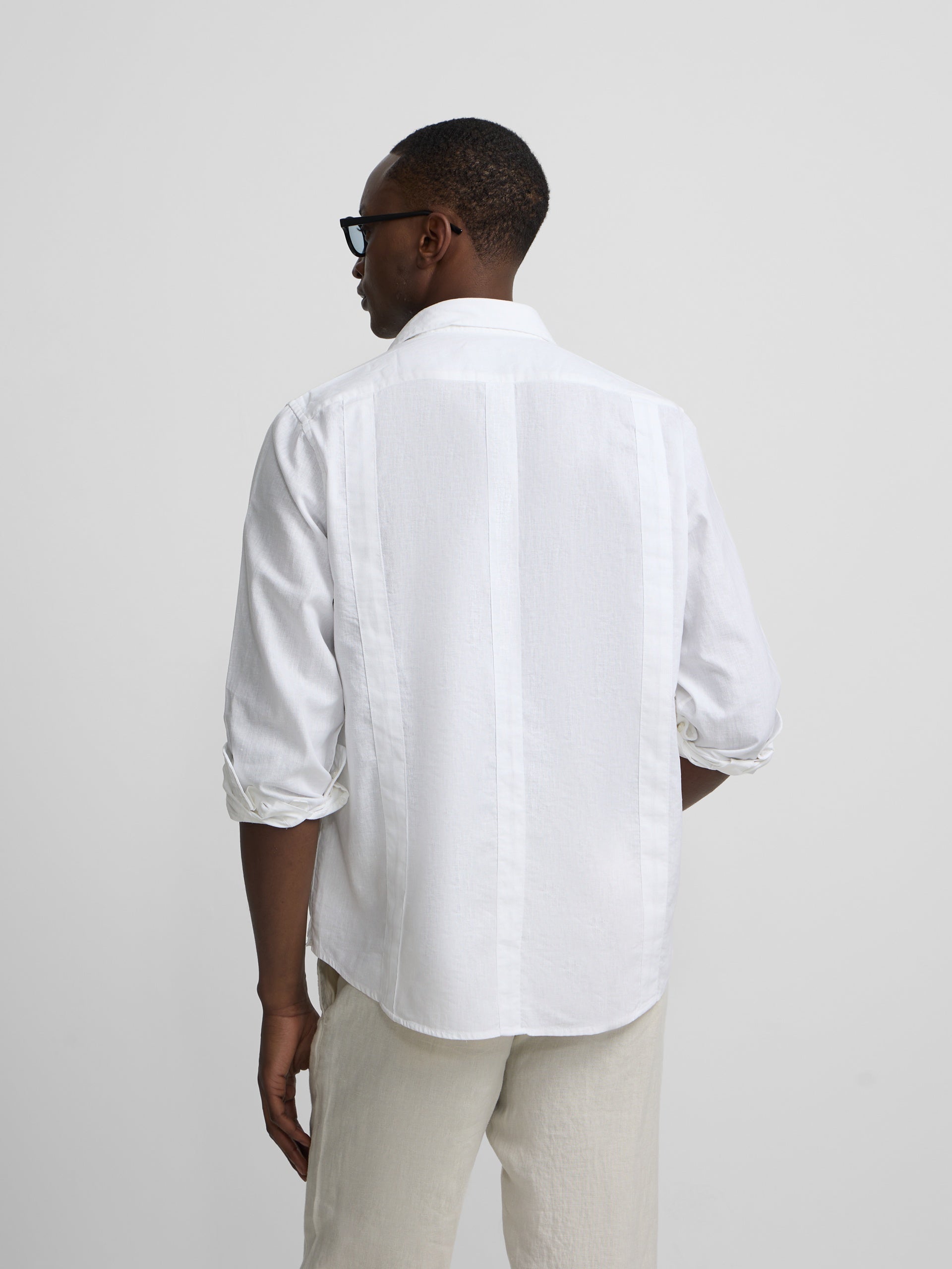 Guayabera sport lino blanca