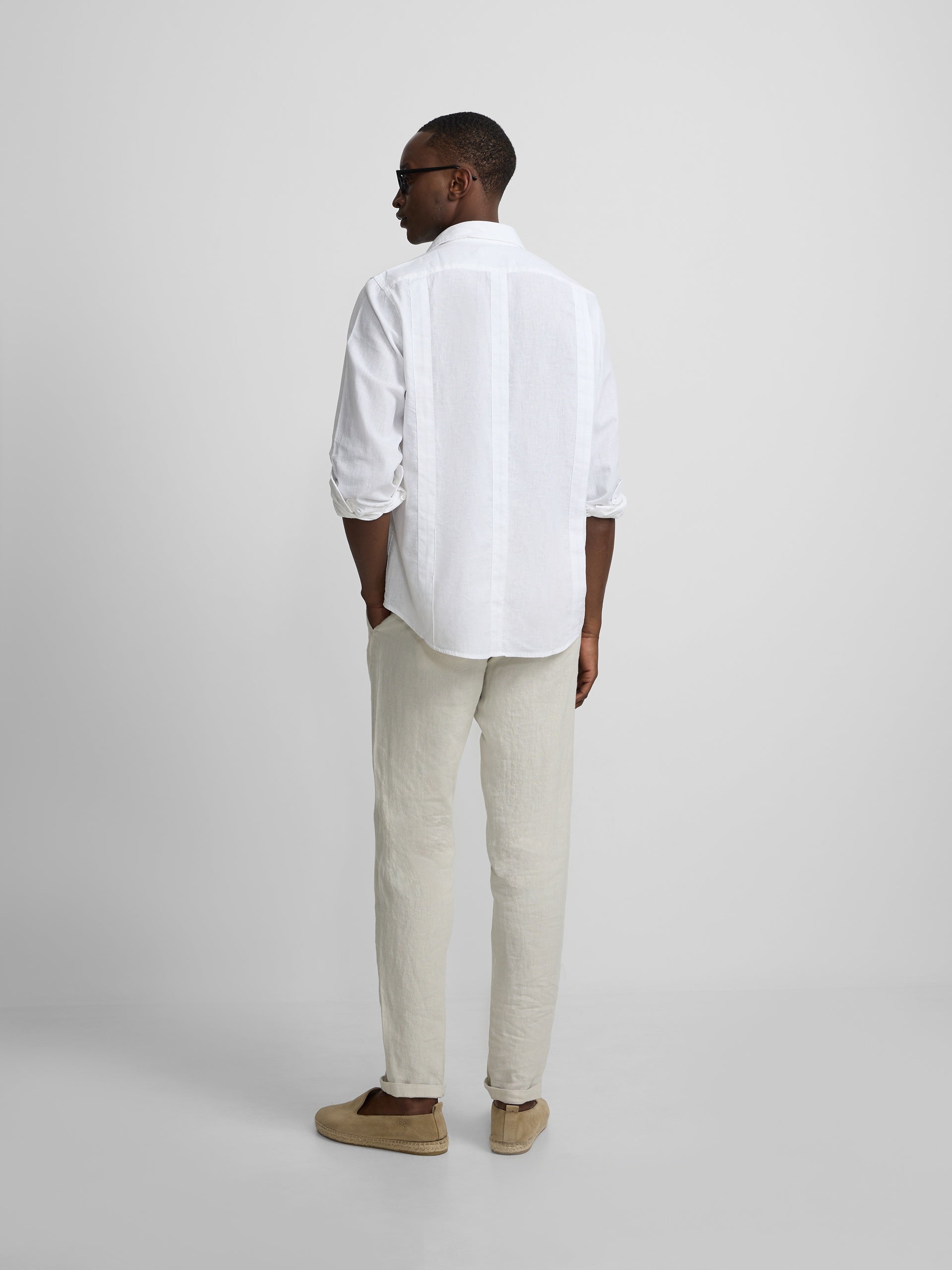 Guayabera sport lino blanca