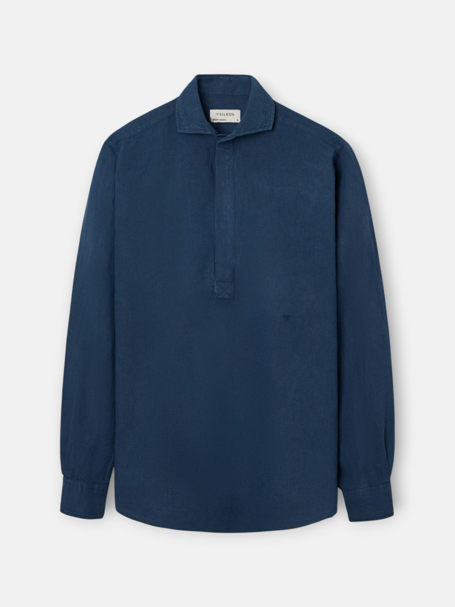 Polera lino lisa azul marino