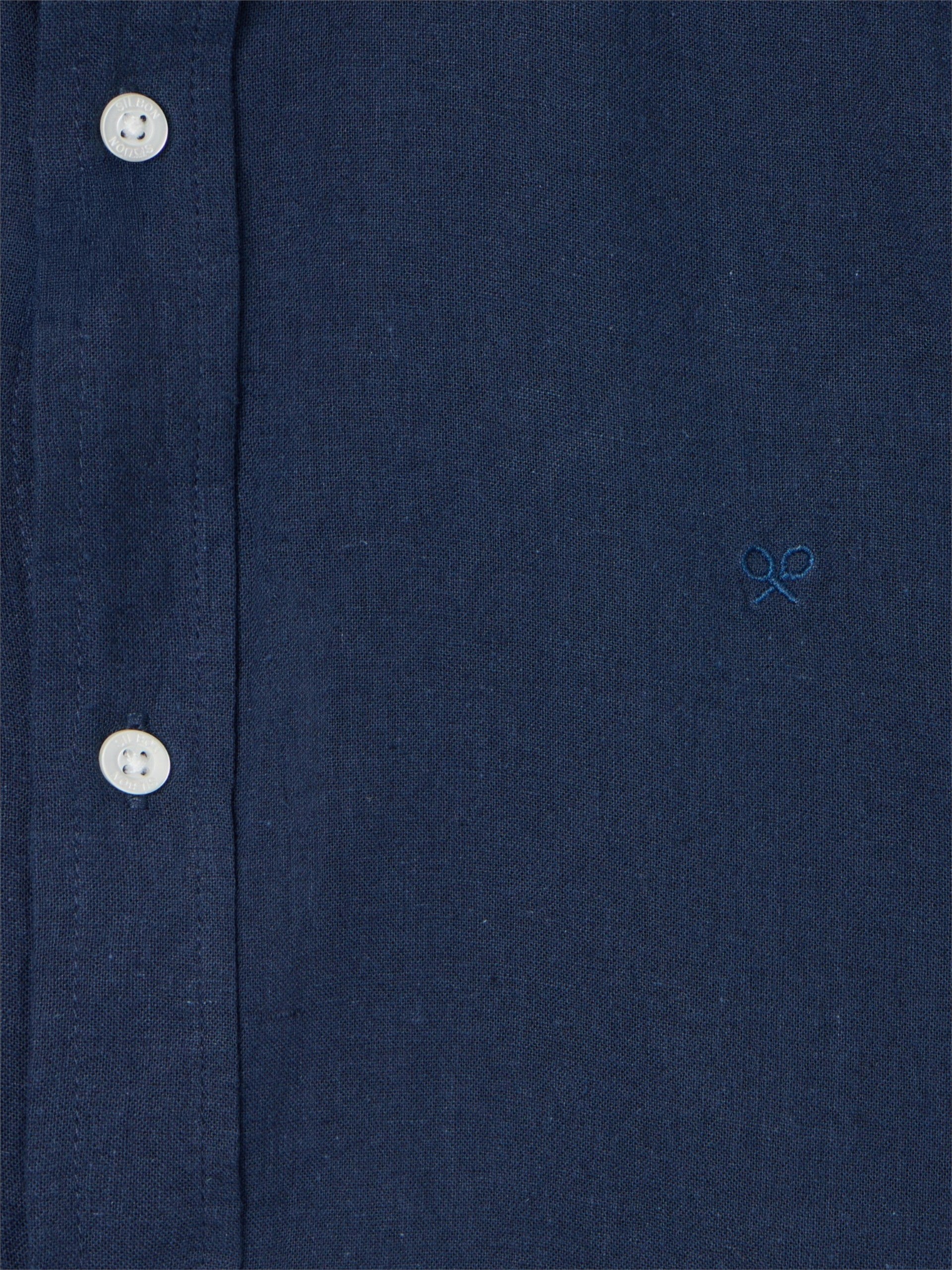 Navy blue linen sport shirt