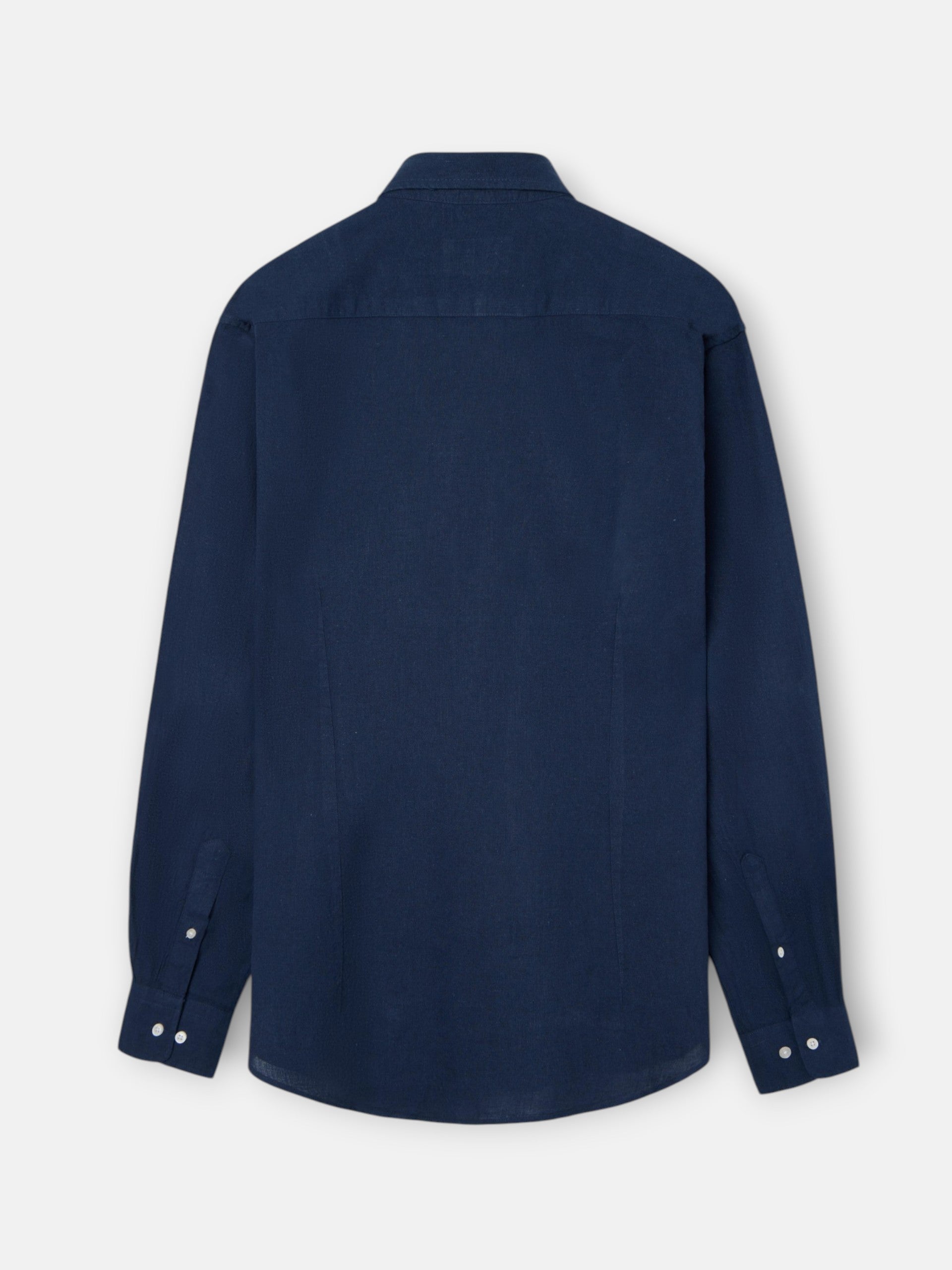 Navy blue linen sport shirt