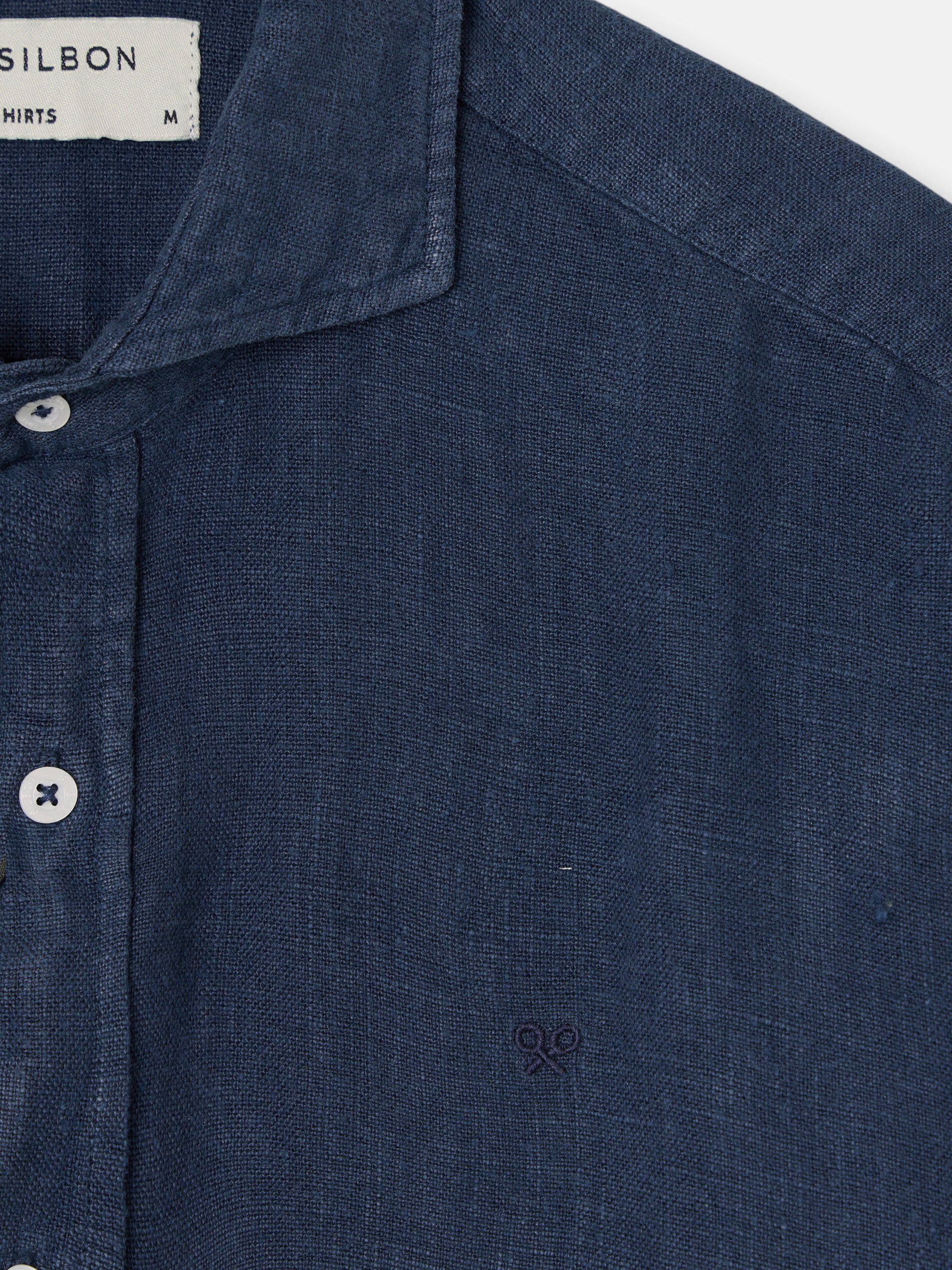 Camisa sport warm linen azul marino