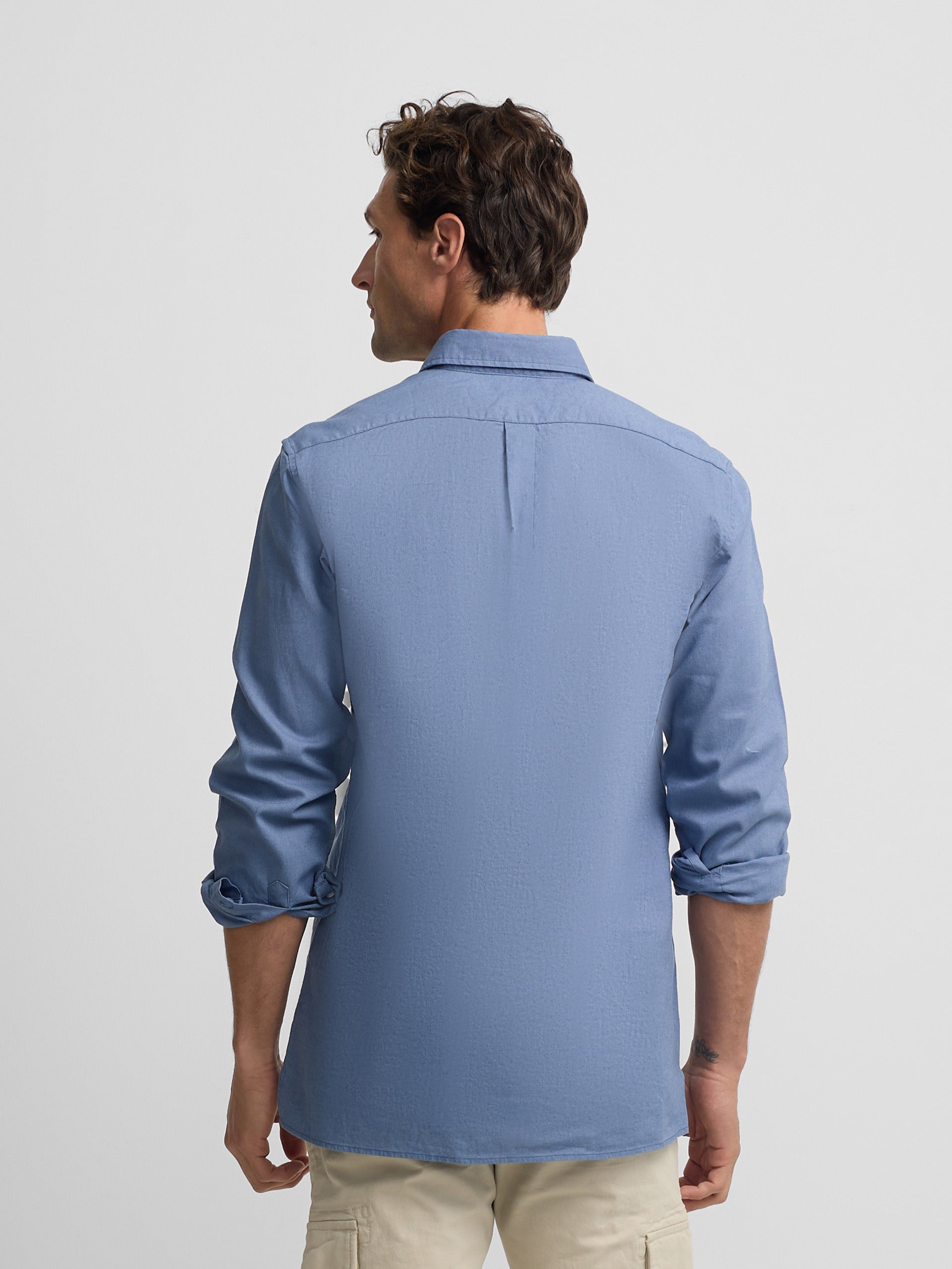 Polera sport lino azul