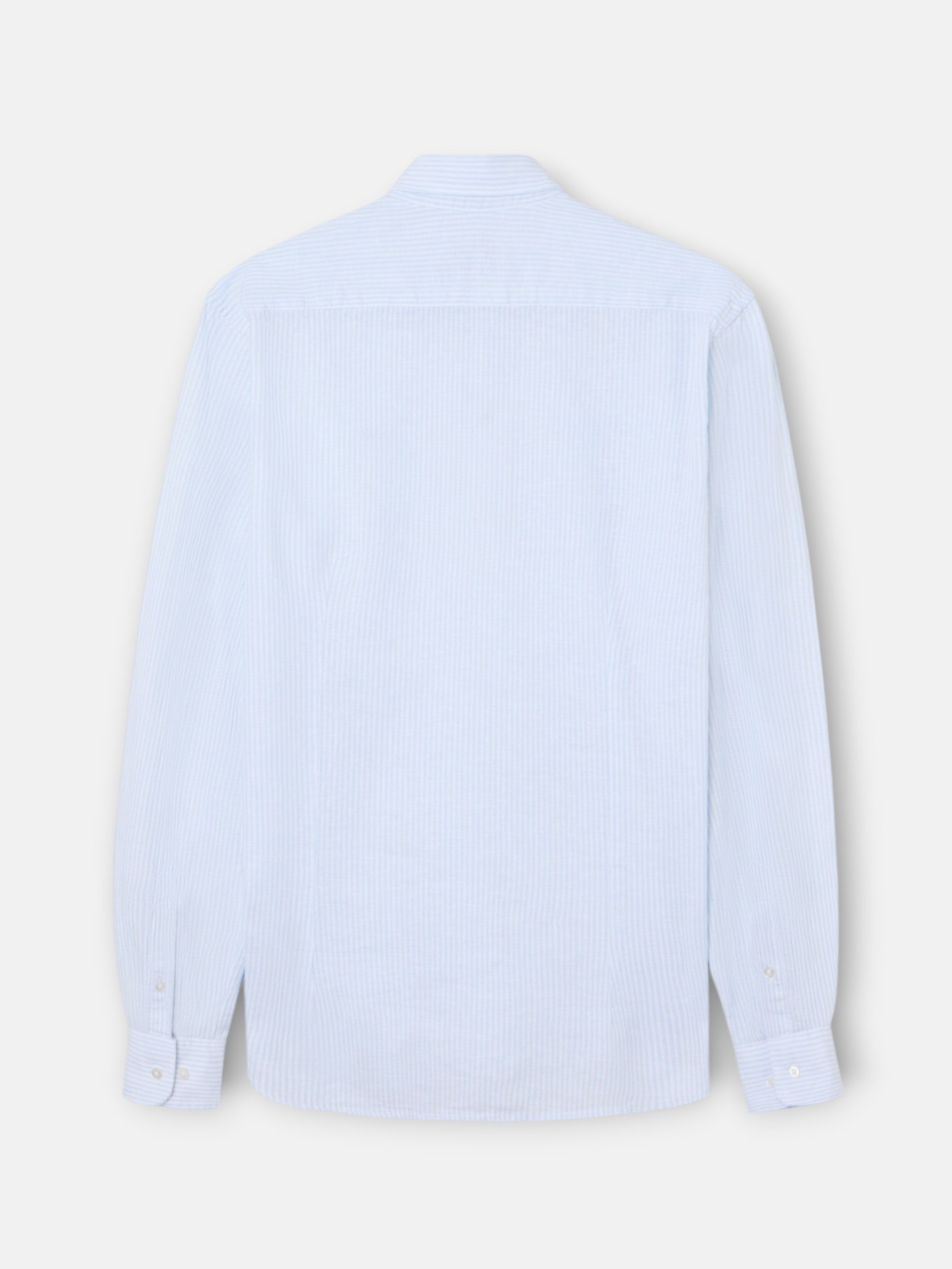 Camisa sport lino rayas celeste