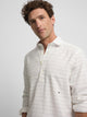 Polera sport lino rayas ancha azul
