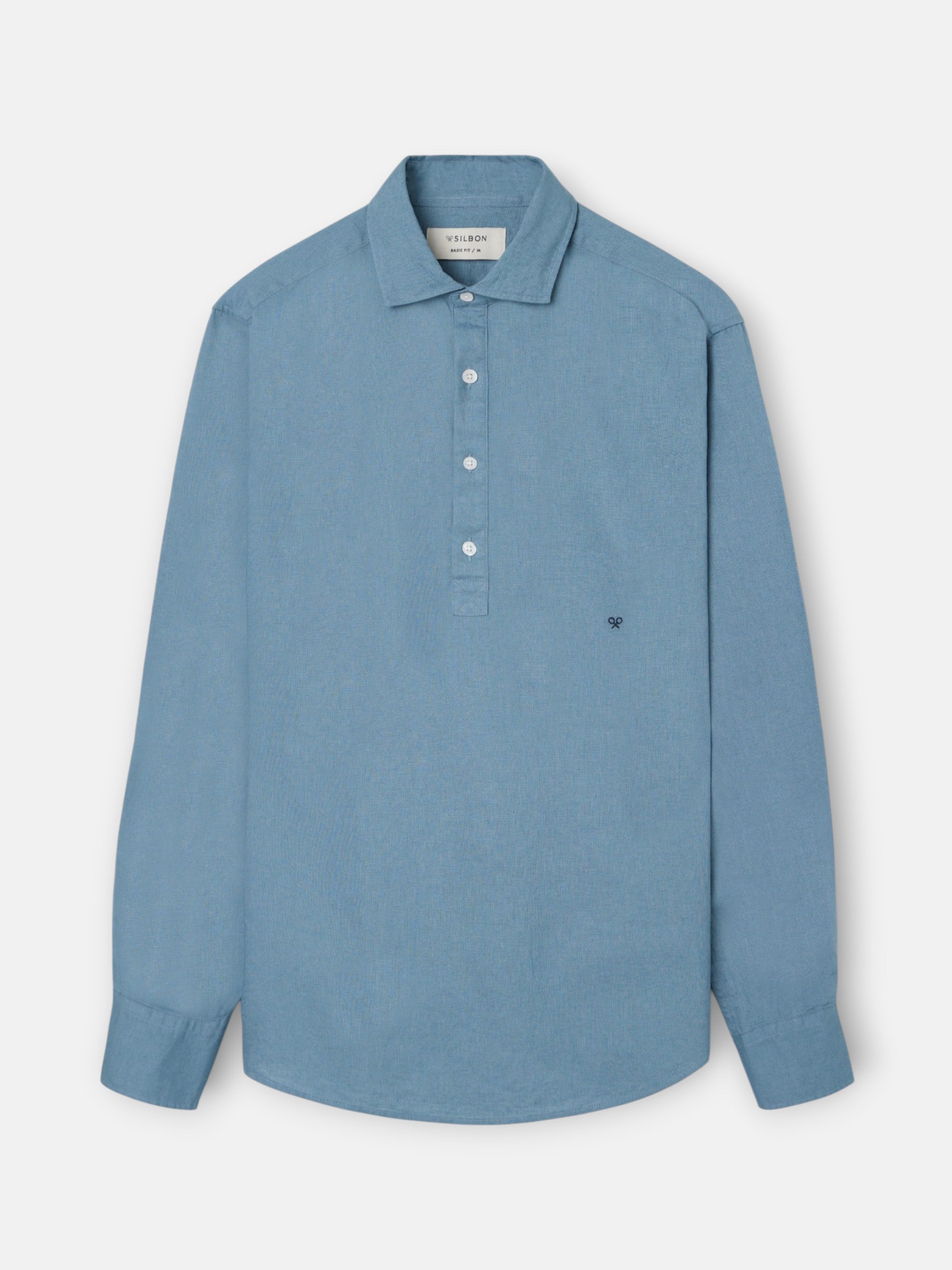Petroleum linen sport polo