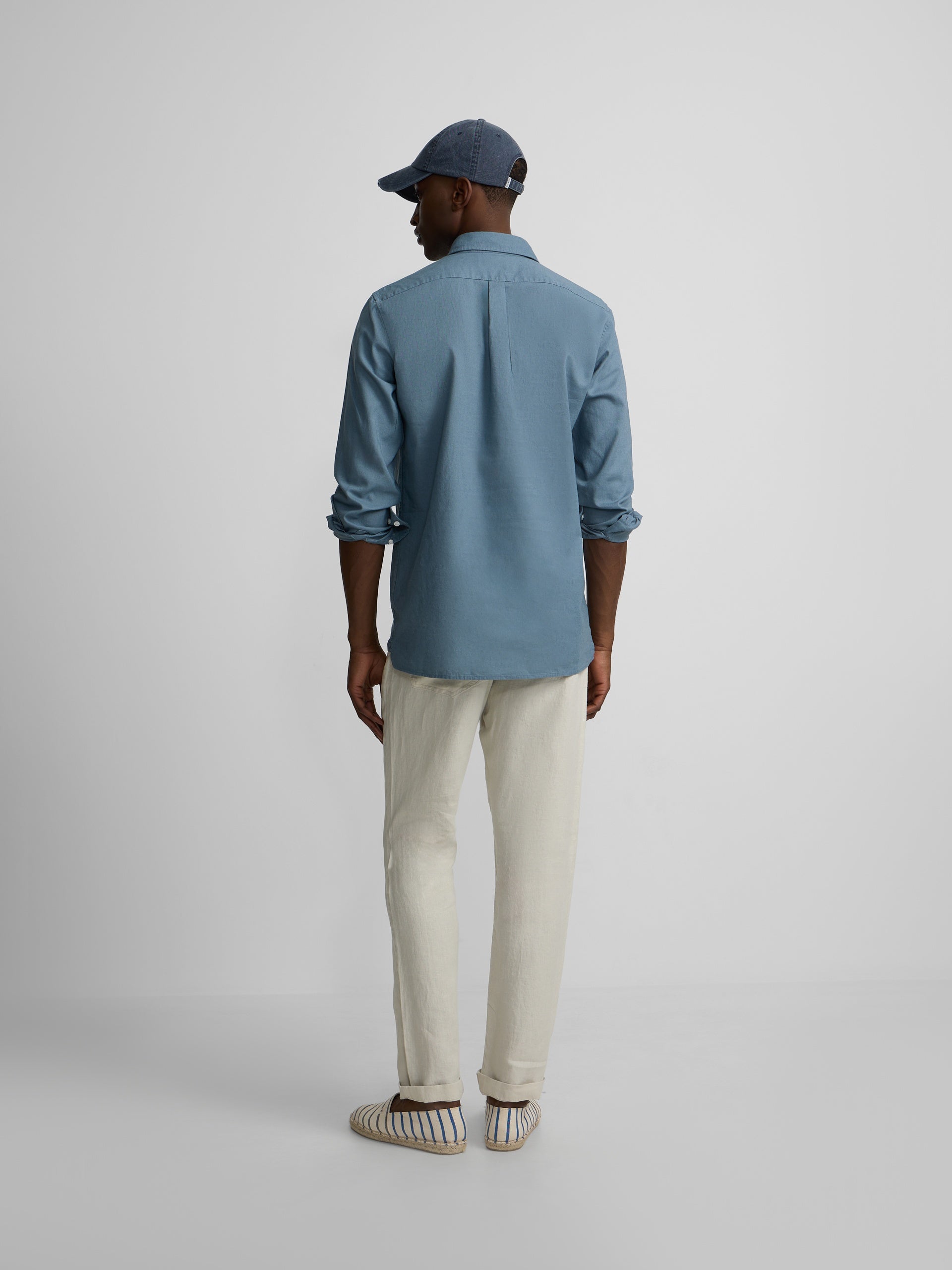 Petroleum linen sport polo