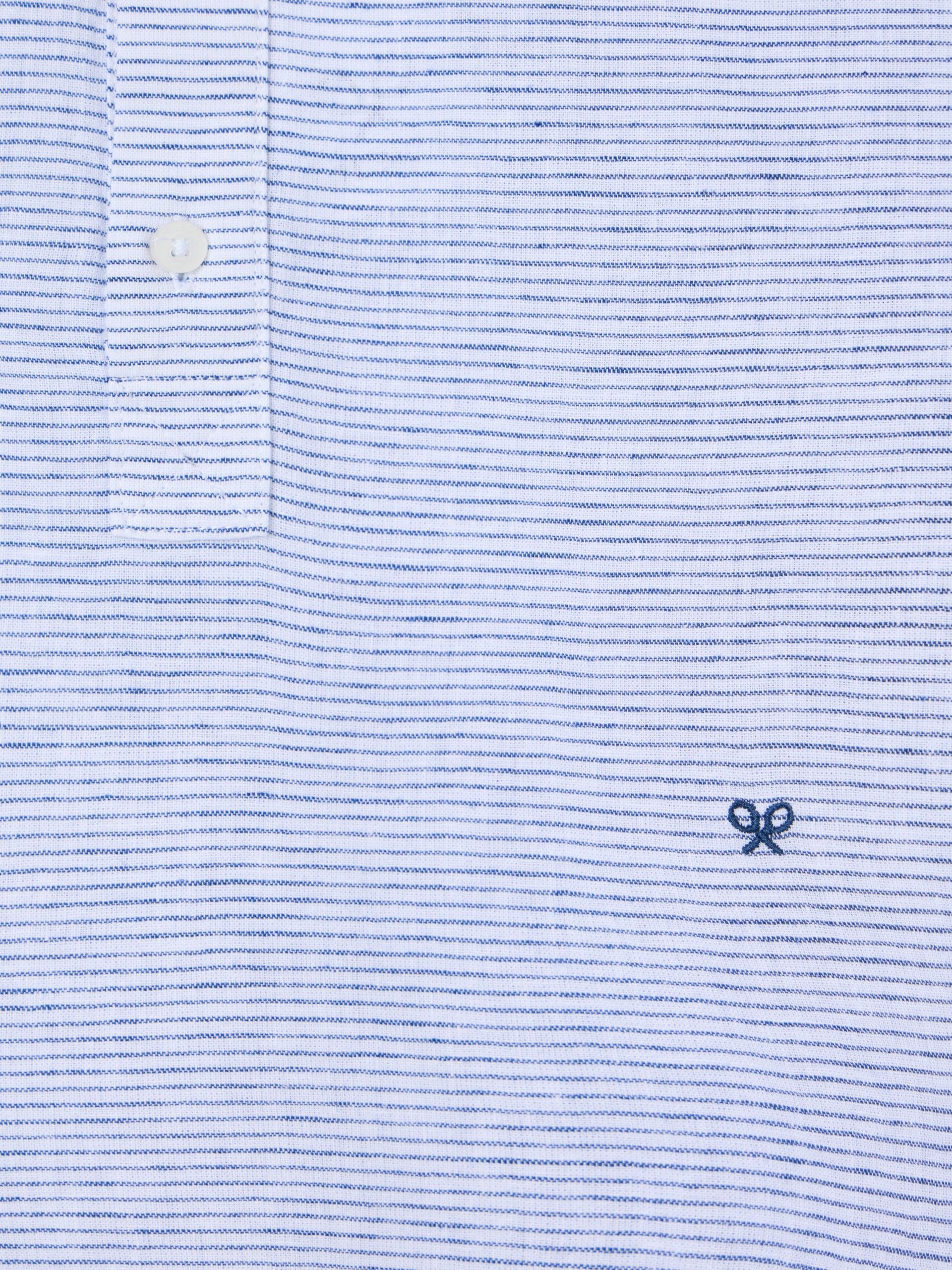 Polera sport lino rayas horizontales marino