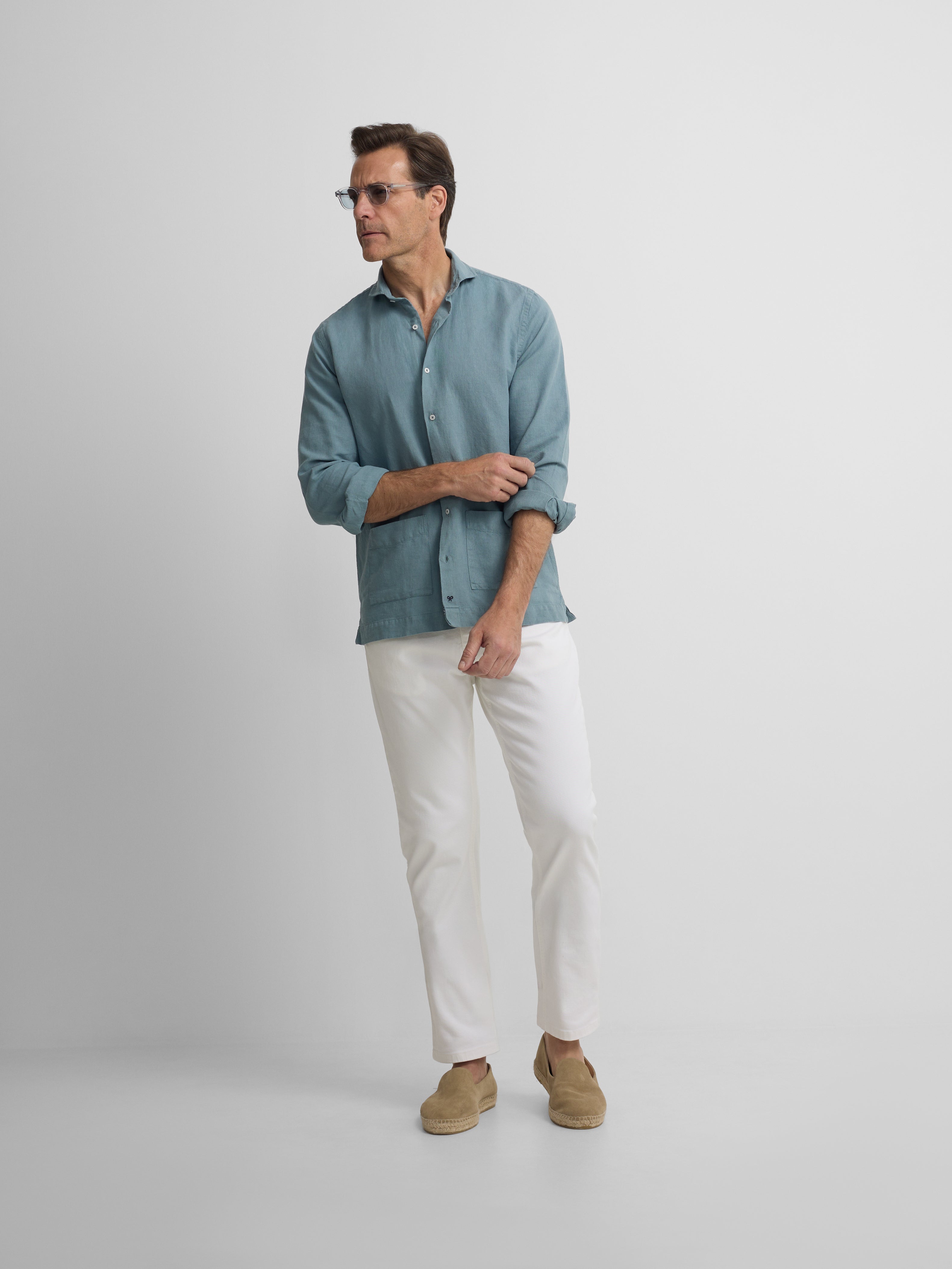Camisa sport pockets azul indigo