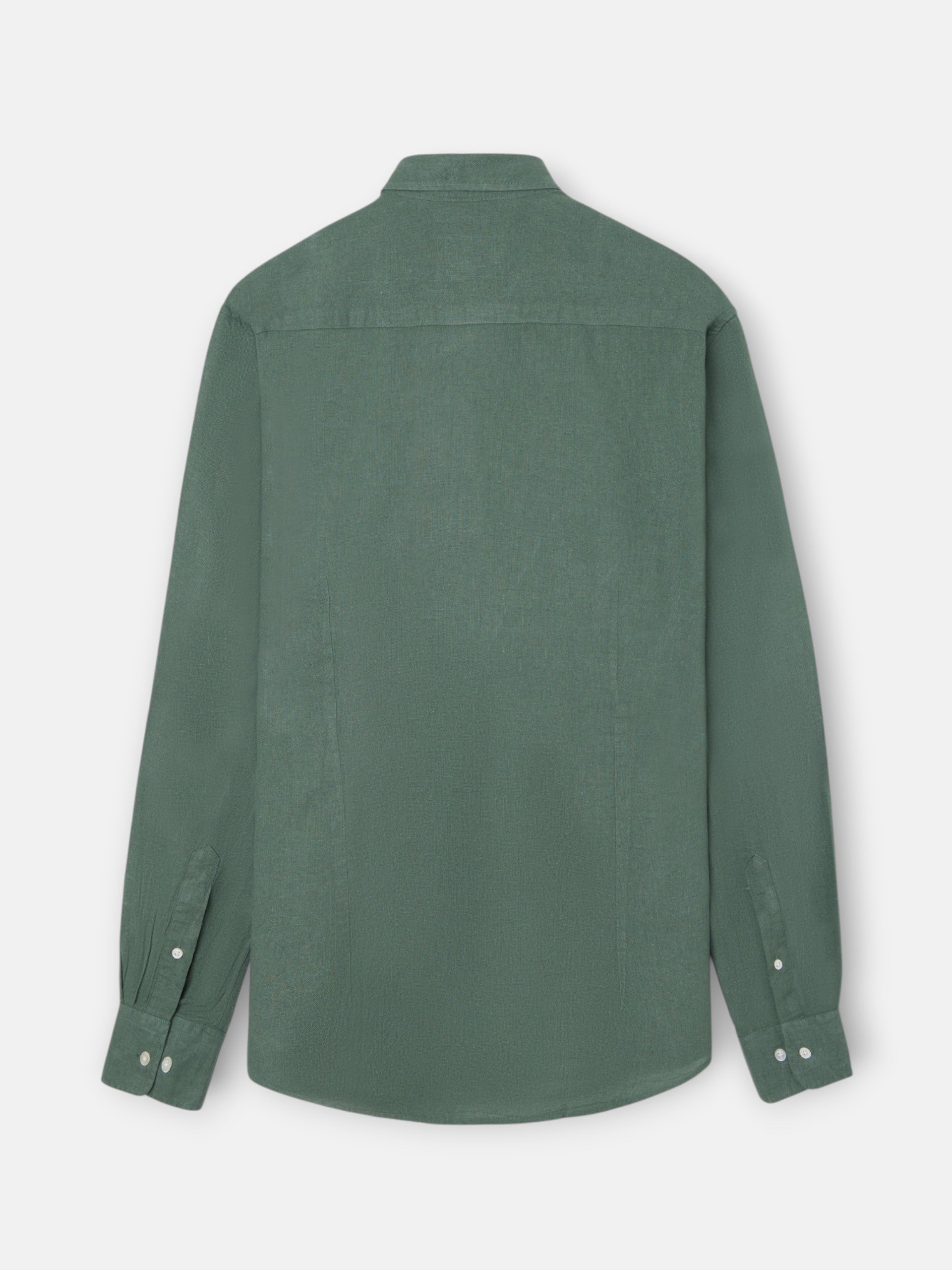Camisa sport lino verde oscuro