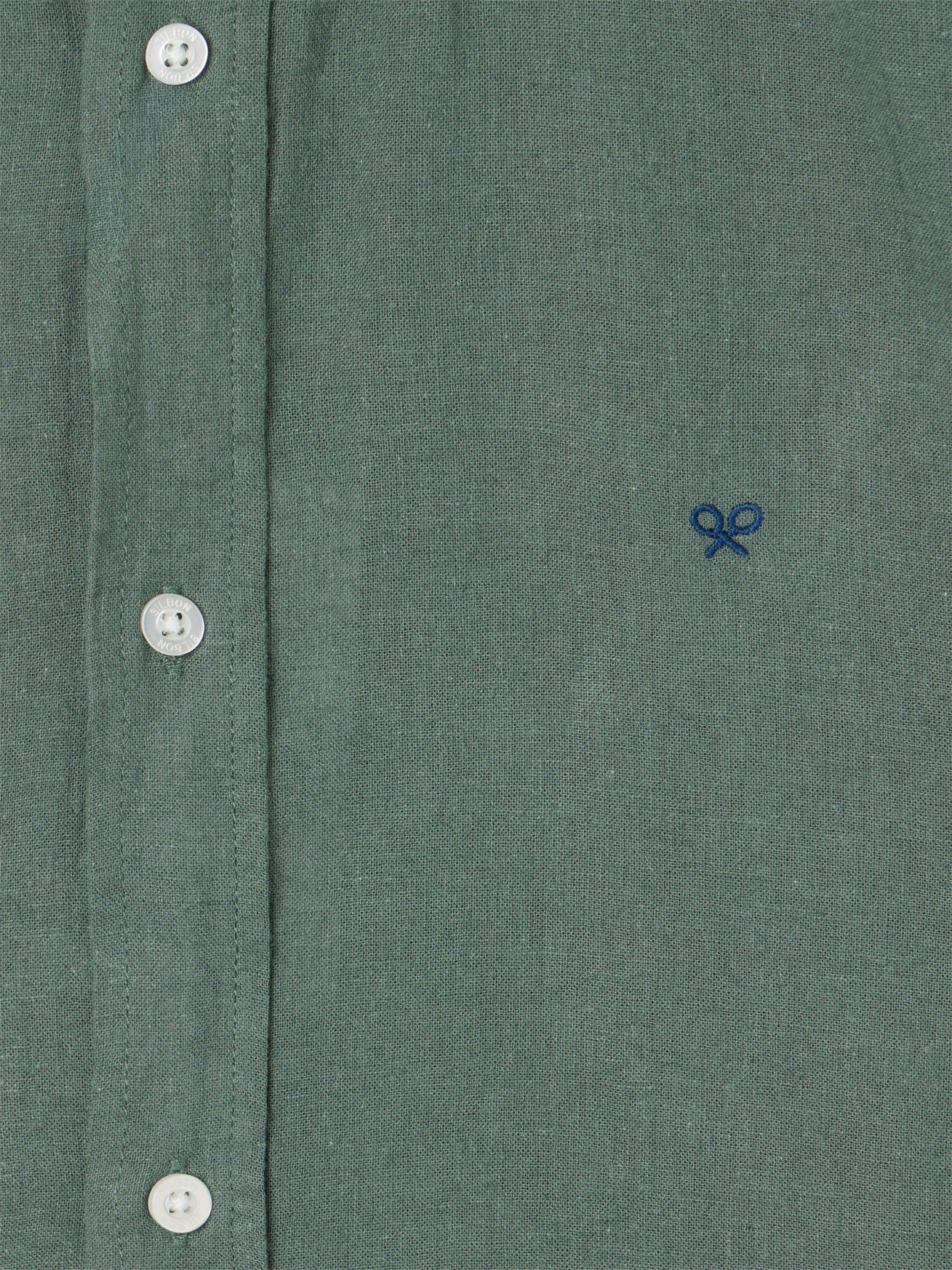 Camisa sport lino verde oscuro